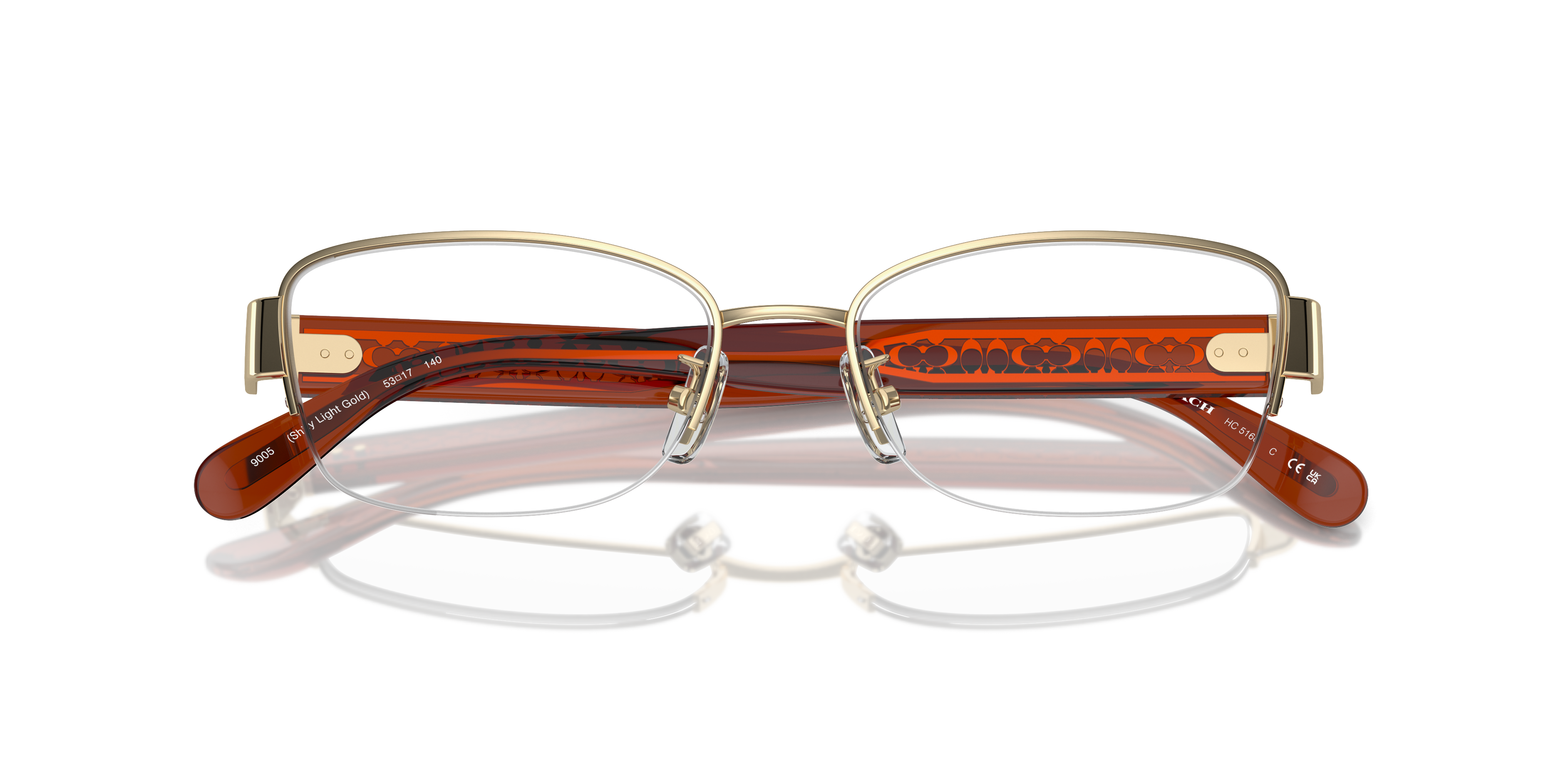 Coach HC5168 Rectangle Eyeglasses - Shiny Rose Gold