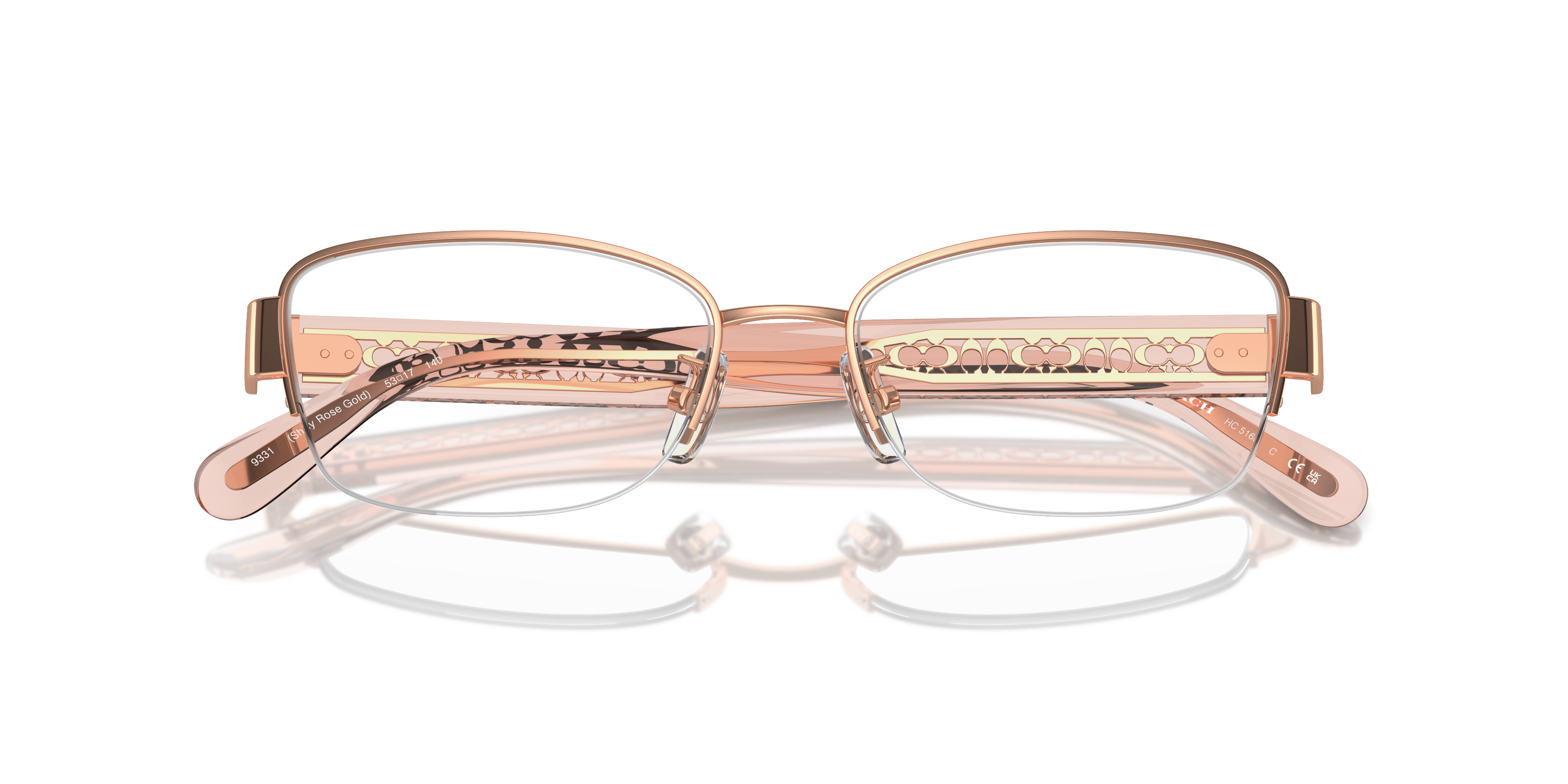 Coach HC5168 Rectangle Eyeglasses - Shiny Rose Gold