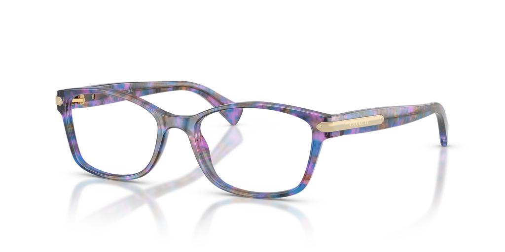 Coach HC6065 Rectangle Eyeglasses - Purple Confetti Tortoise