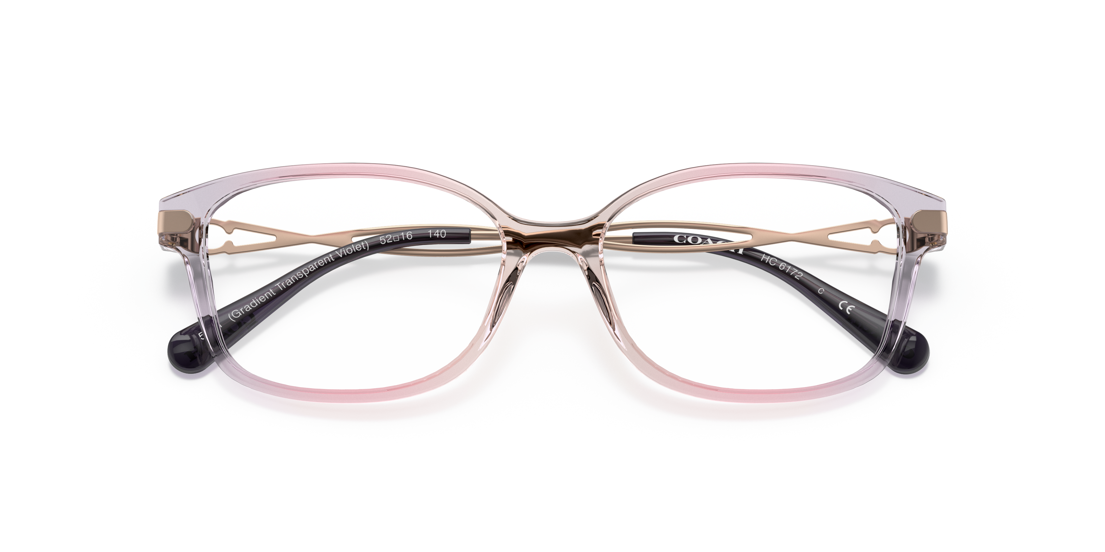 Coach HC6172 Rectangle Eyeglasses - Transparent Dusty Rose