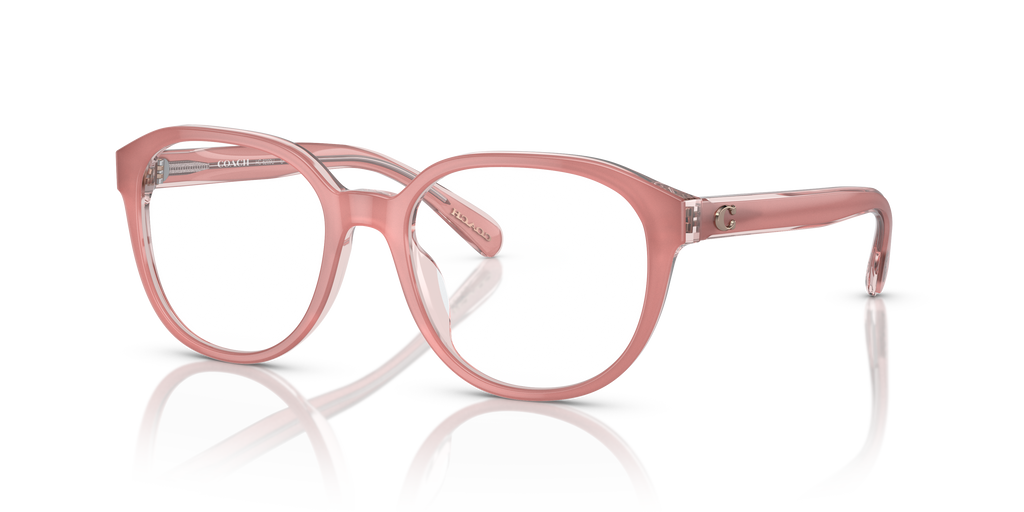 Coach HC6209U Round Eyeglasses - Milky Pink Transparent Pink