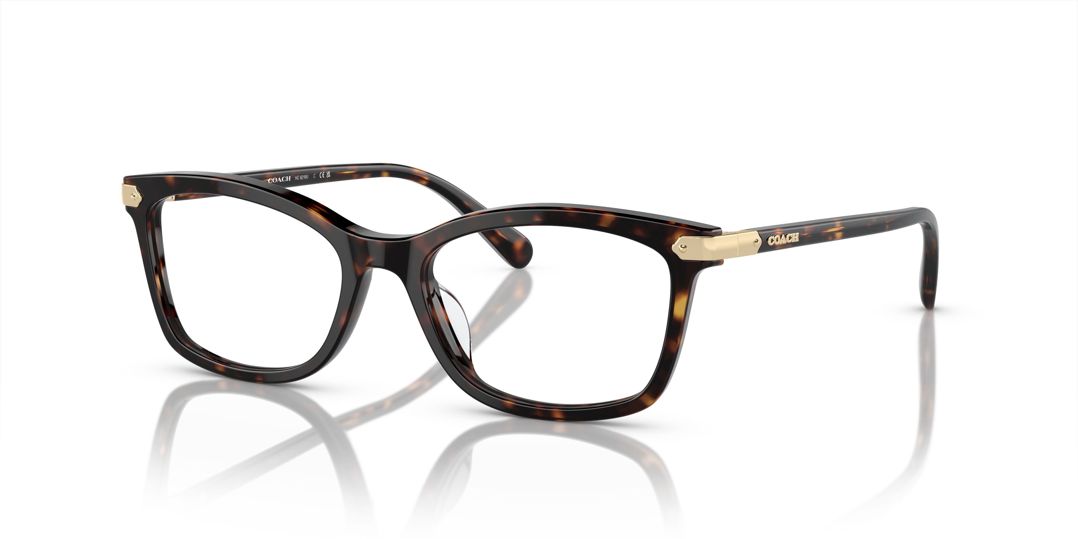 Coach HC6219U Rectangle Eyeglasses - Rose Pearl Tortoise