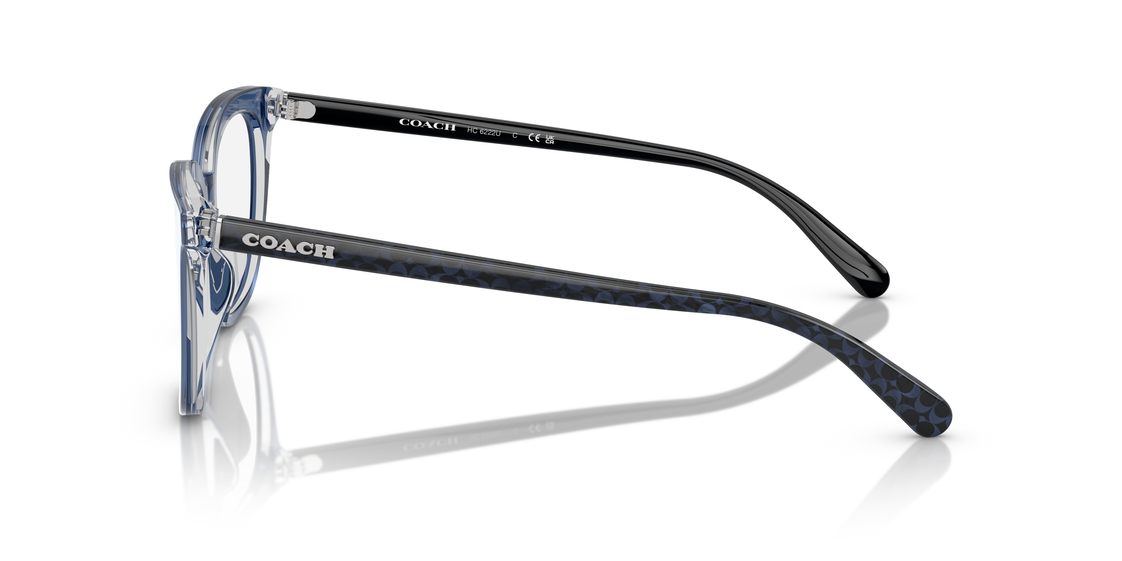 Coach HC6222U Square Eyeglasses - Transparent Blue