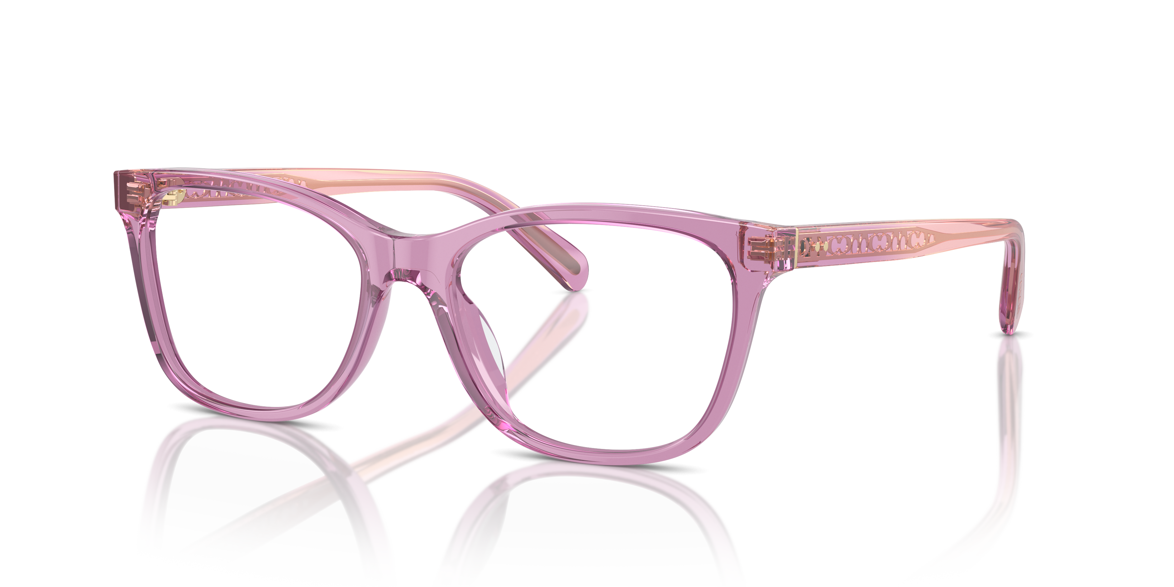 Coach HC6235U Square Eyeglasses - Transparent Amethyst
