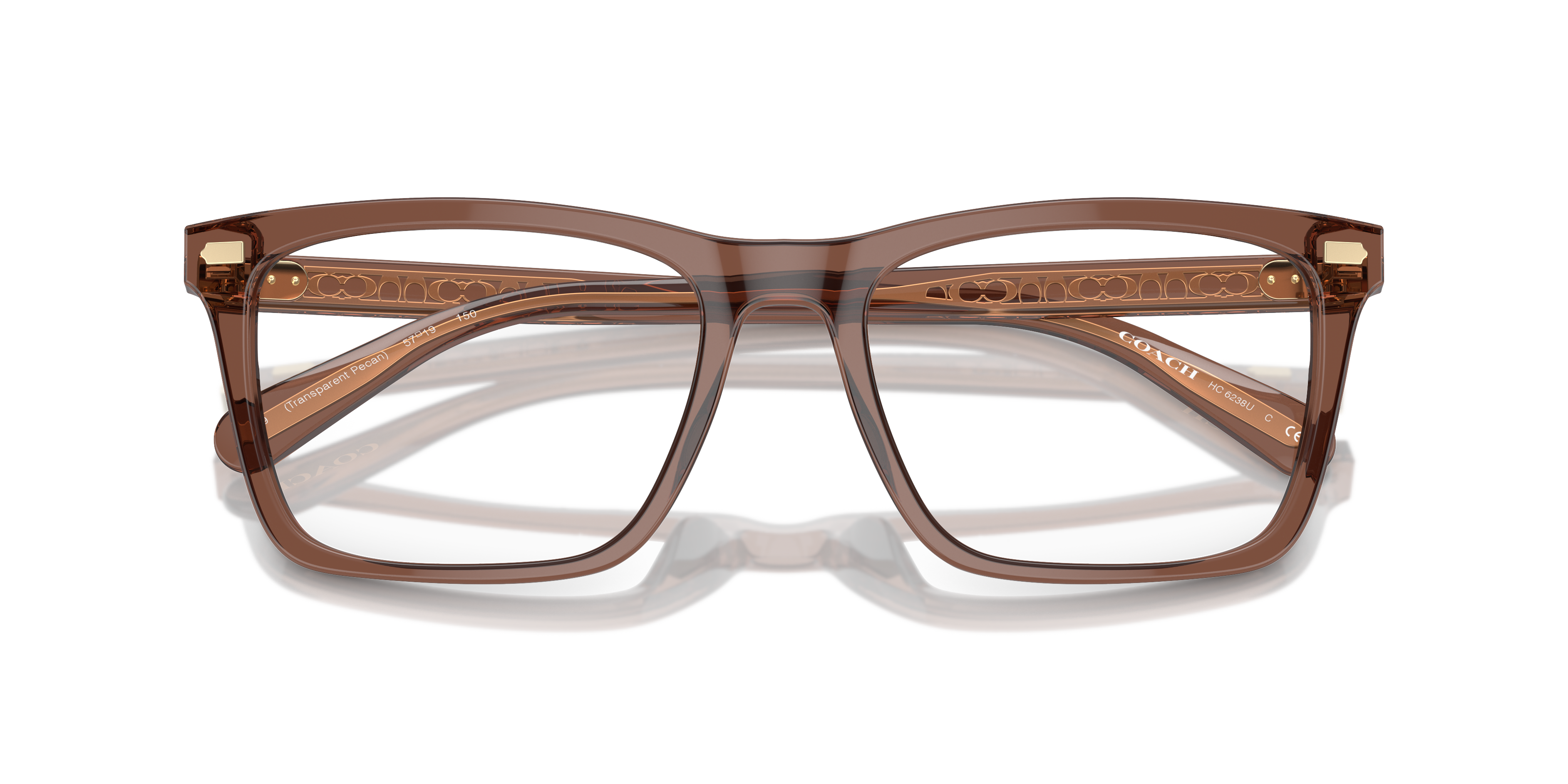 Coach HC6238U Square Eyeglasses - Transparent Pecan
