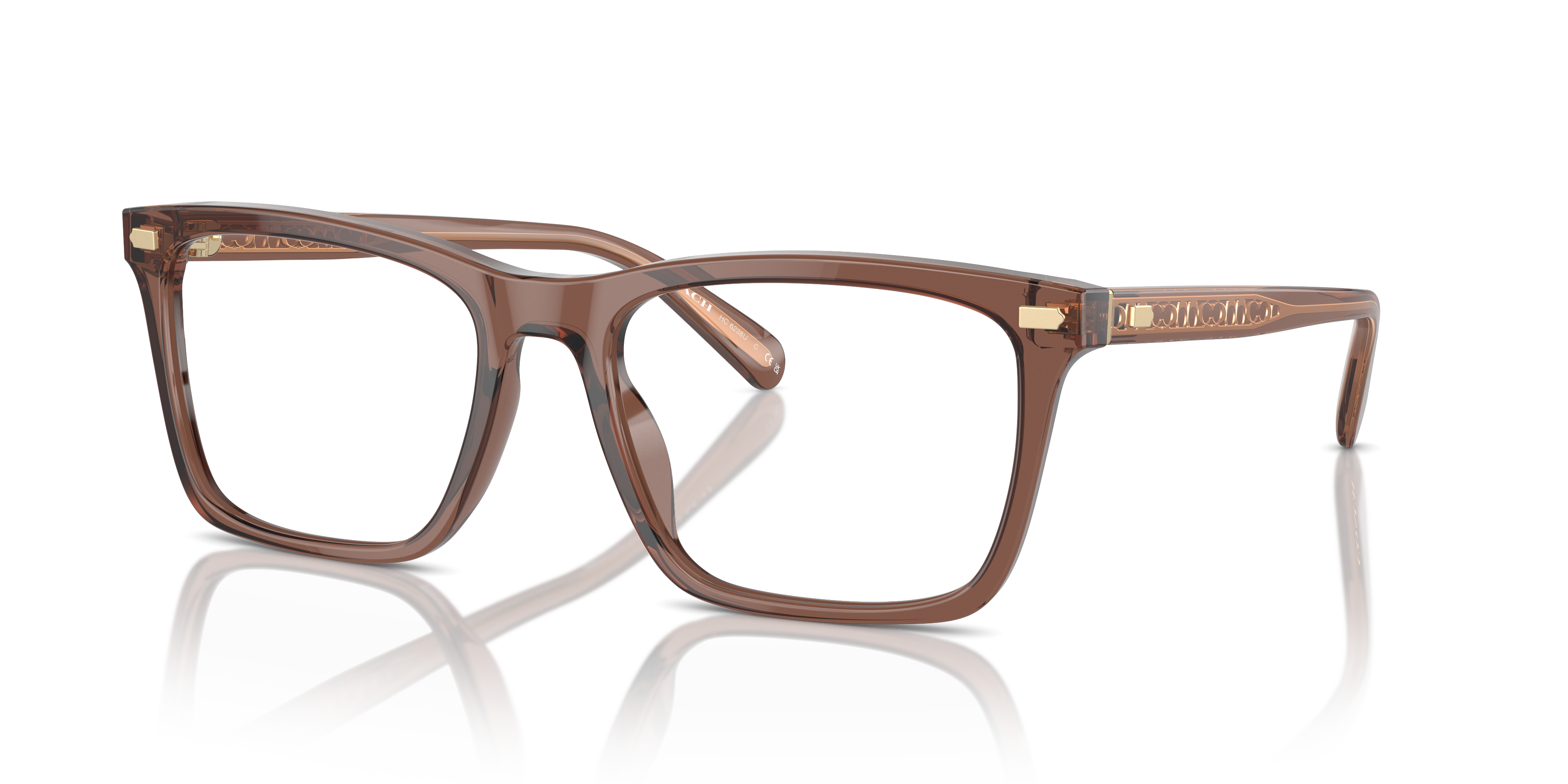Coach HC6238U Square Eyeglasses - Transparent Pecan