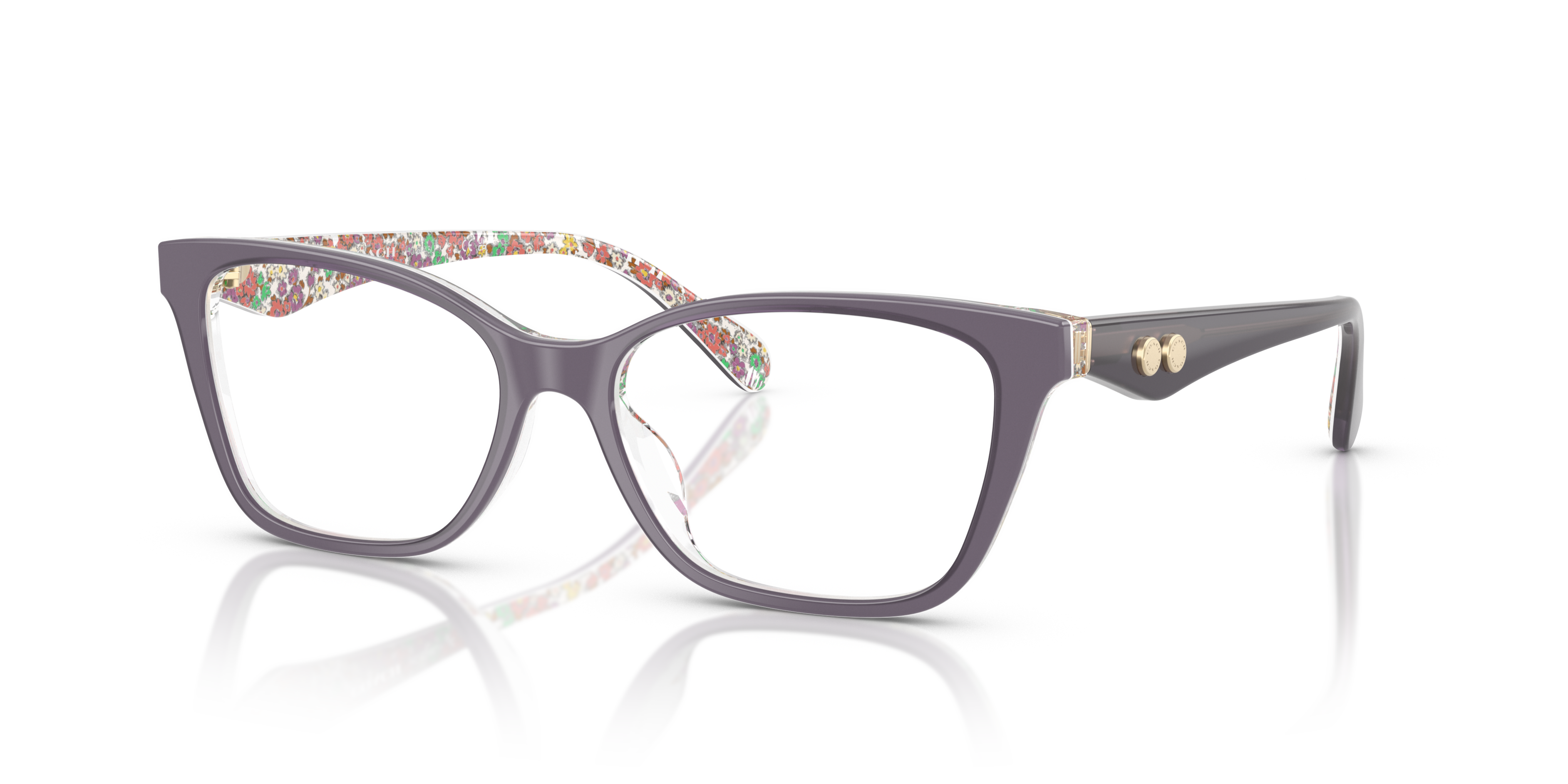 Coach HC6248U Cat Eye Eyeglasses - Milky Violet Floral Field