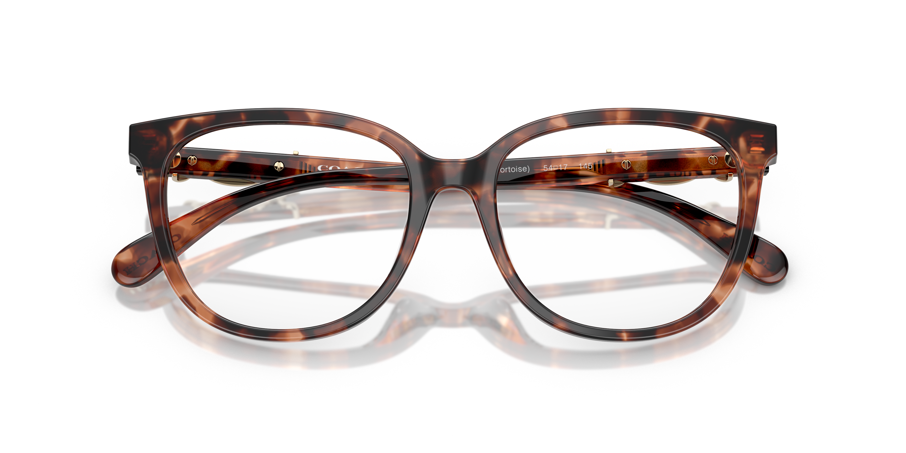 Coach HC6260U Square Eyeglasses - Peach Tortoise