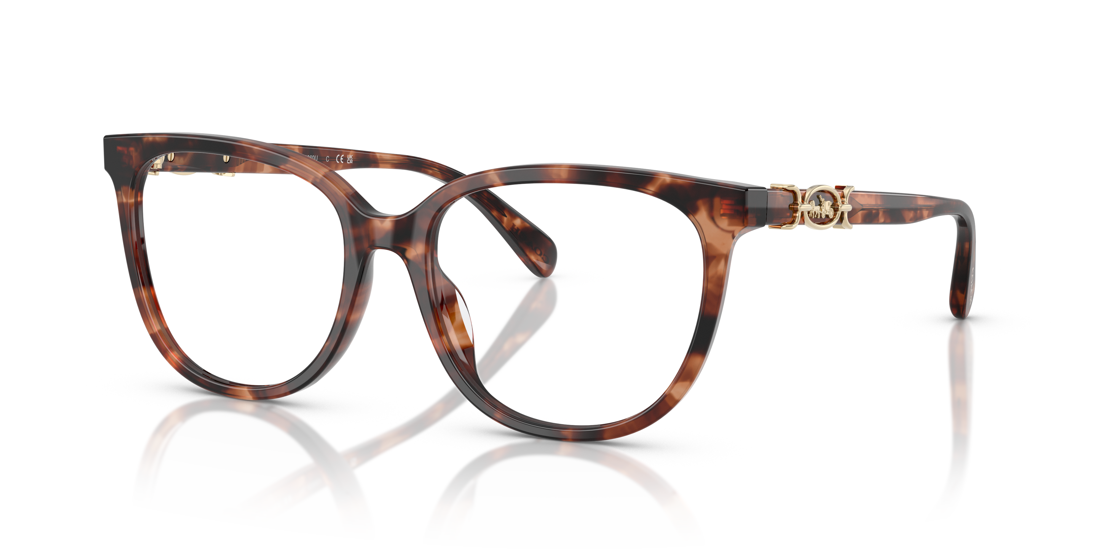 Coach HC6260U Square Eyeglasses - Peach Tortoise