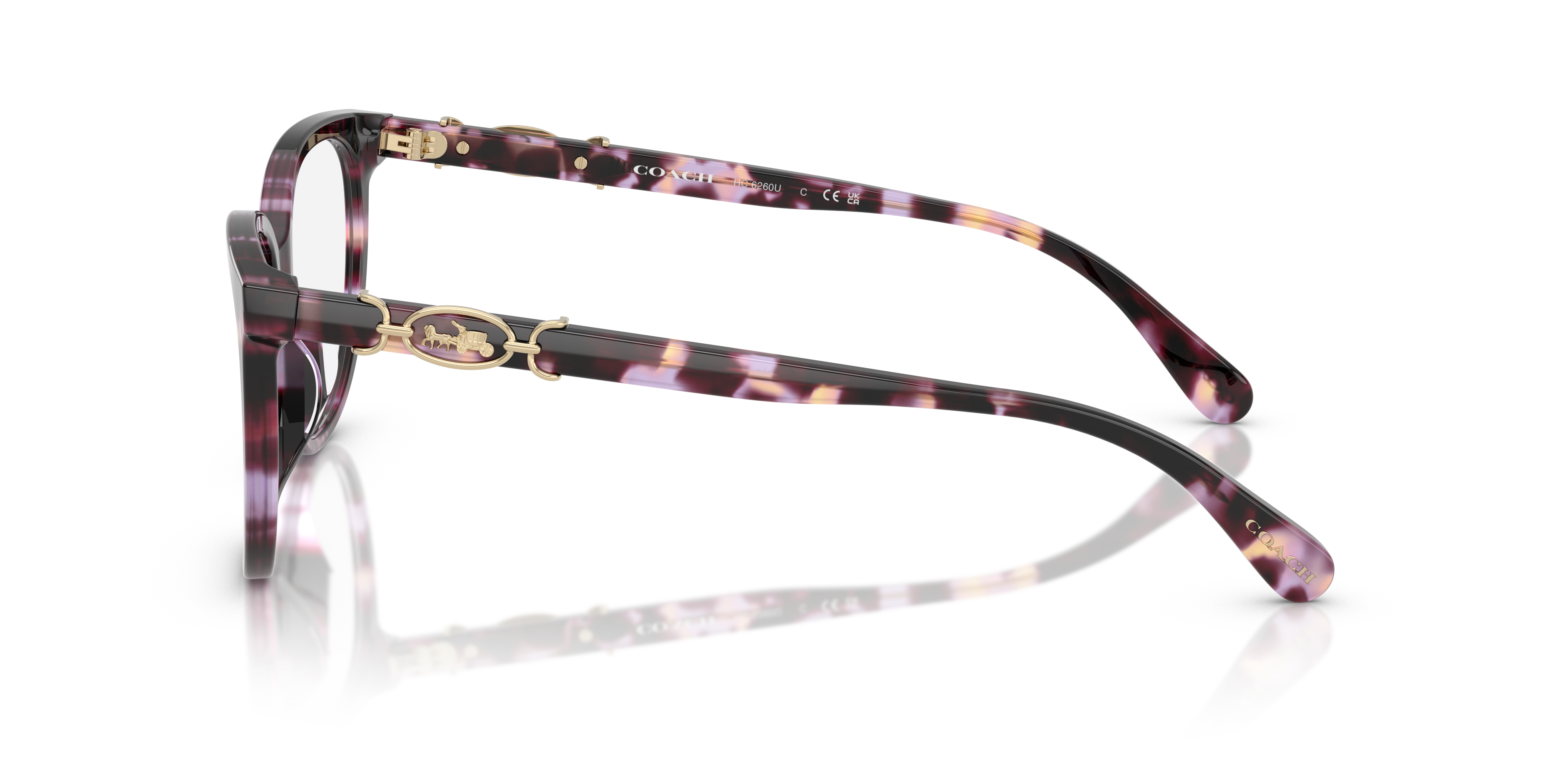Coach HC6260U Square Eyeglasses - Peach Tortoise