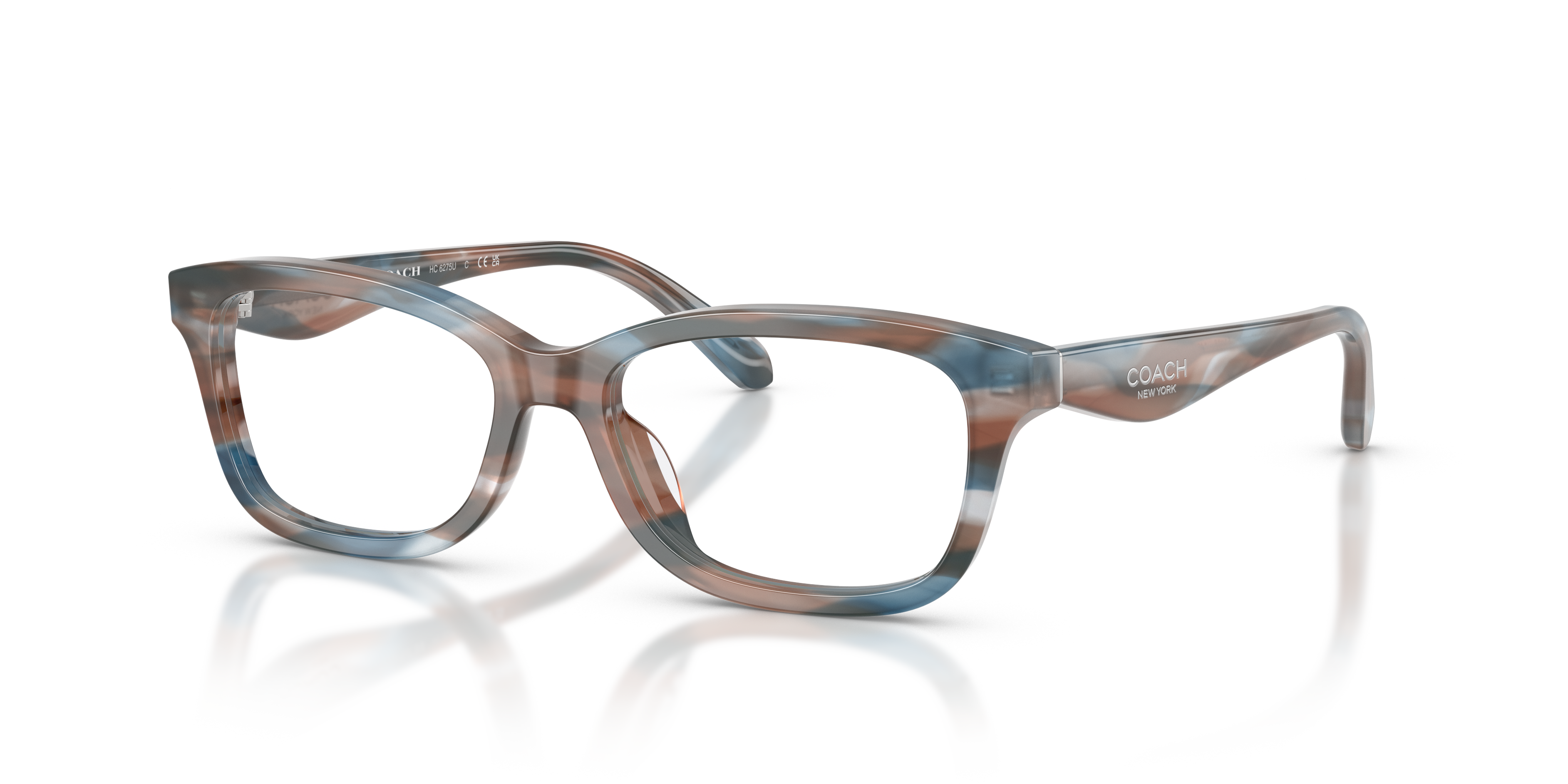 Coach HC6275U Rectangle Eyeglasses - Striated Redwood Maple