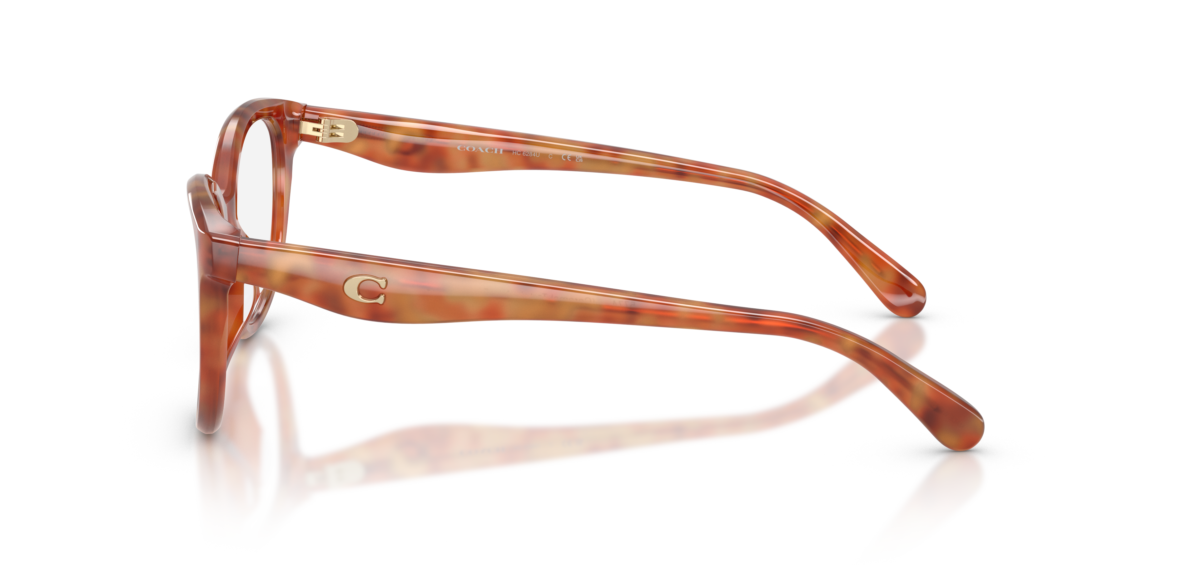 Coach HC6284U Round Eyeglasses - Caramel Tortoise
