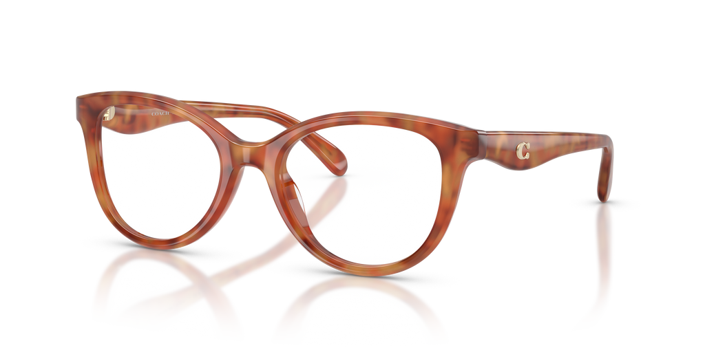 Coach HC6284U Round Eyeglasses - Caramel Tortoise