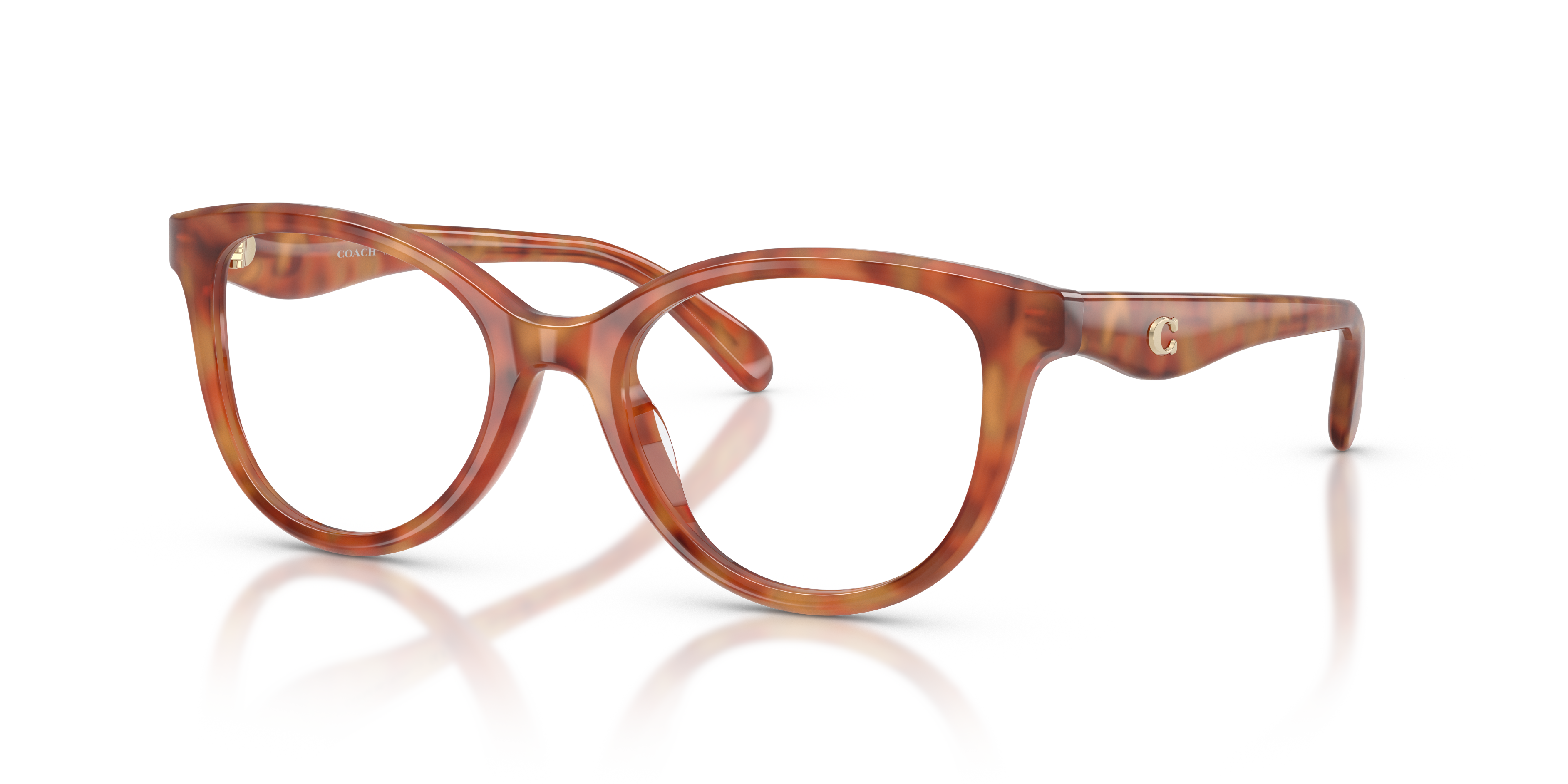 Coach HC6284U Round Eyeglasses - Caramel Tortoise