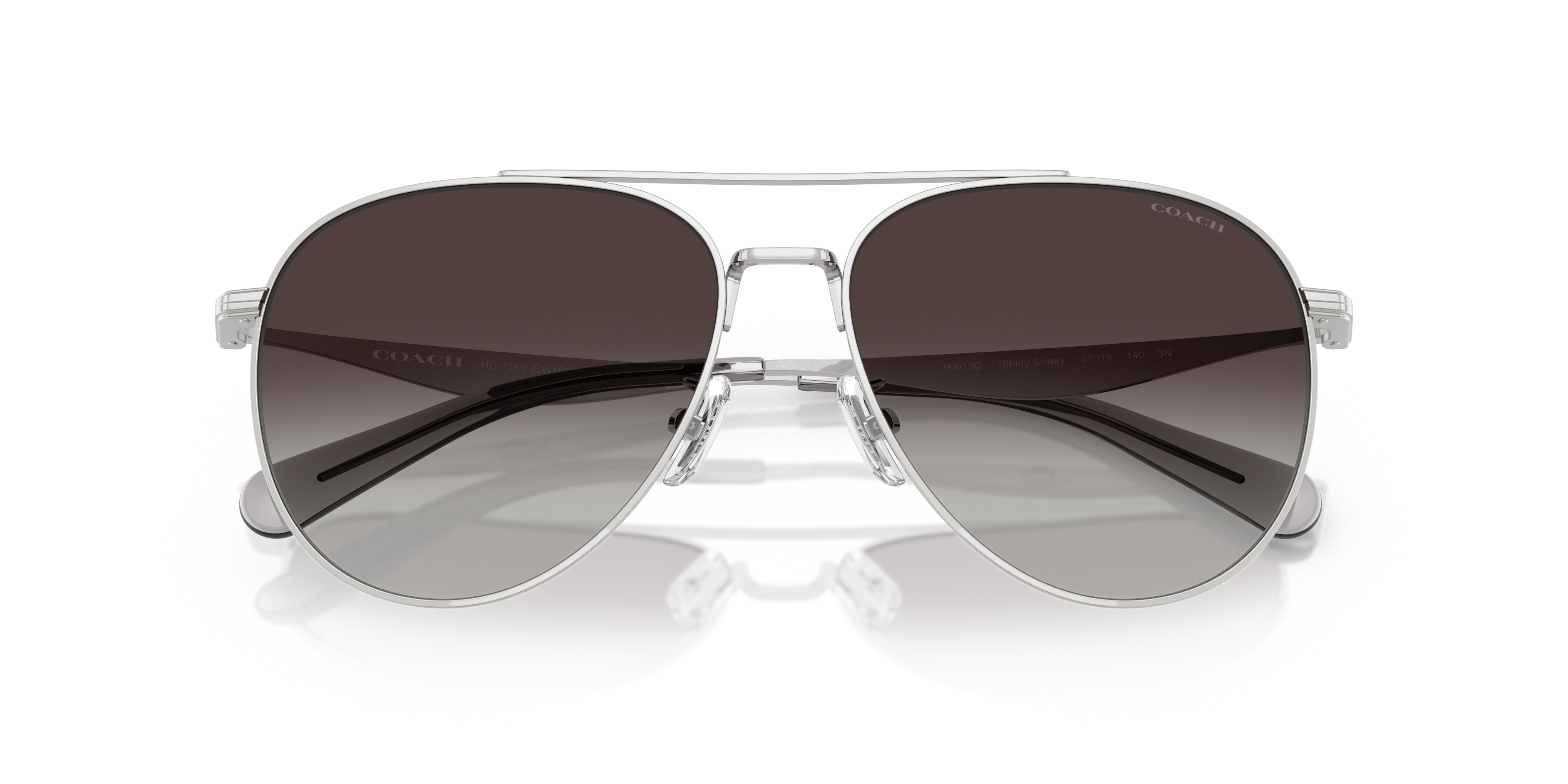Coach HC7169 CW193 Pilot Sunglasses - Shiny Silver