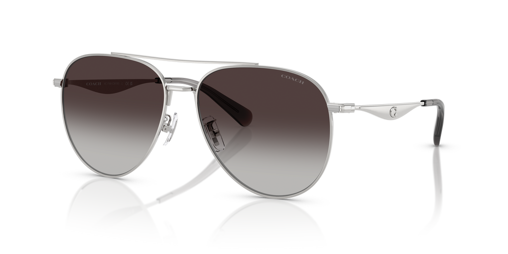 Coach HC7169 CW193 Pilot Sunglasses - Shiny Silver