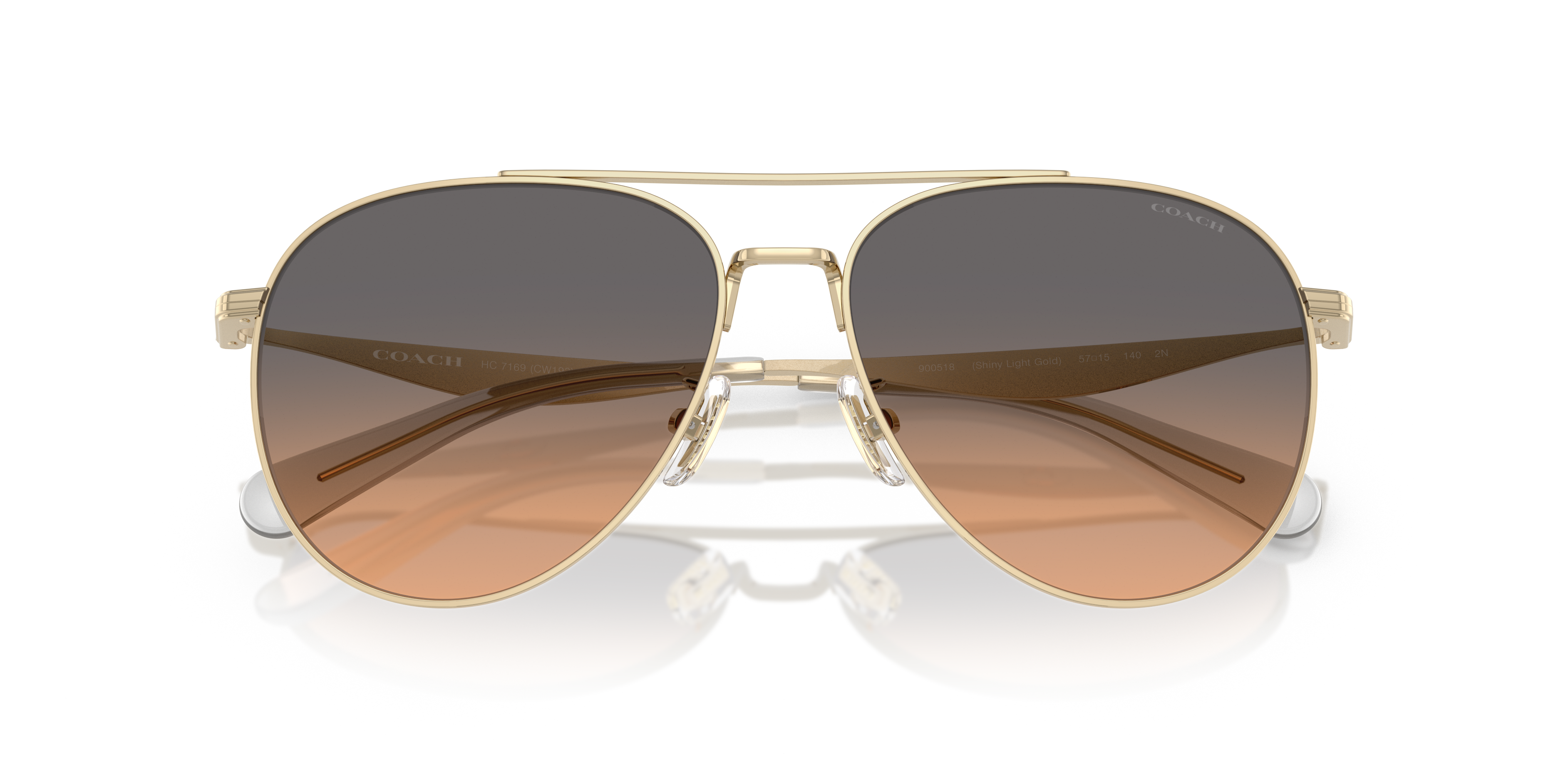 Coach HC7169 CW193 Pilot Sunglasses - Shiny Silver