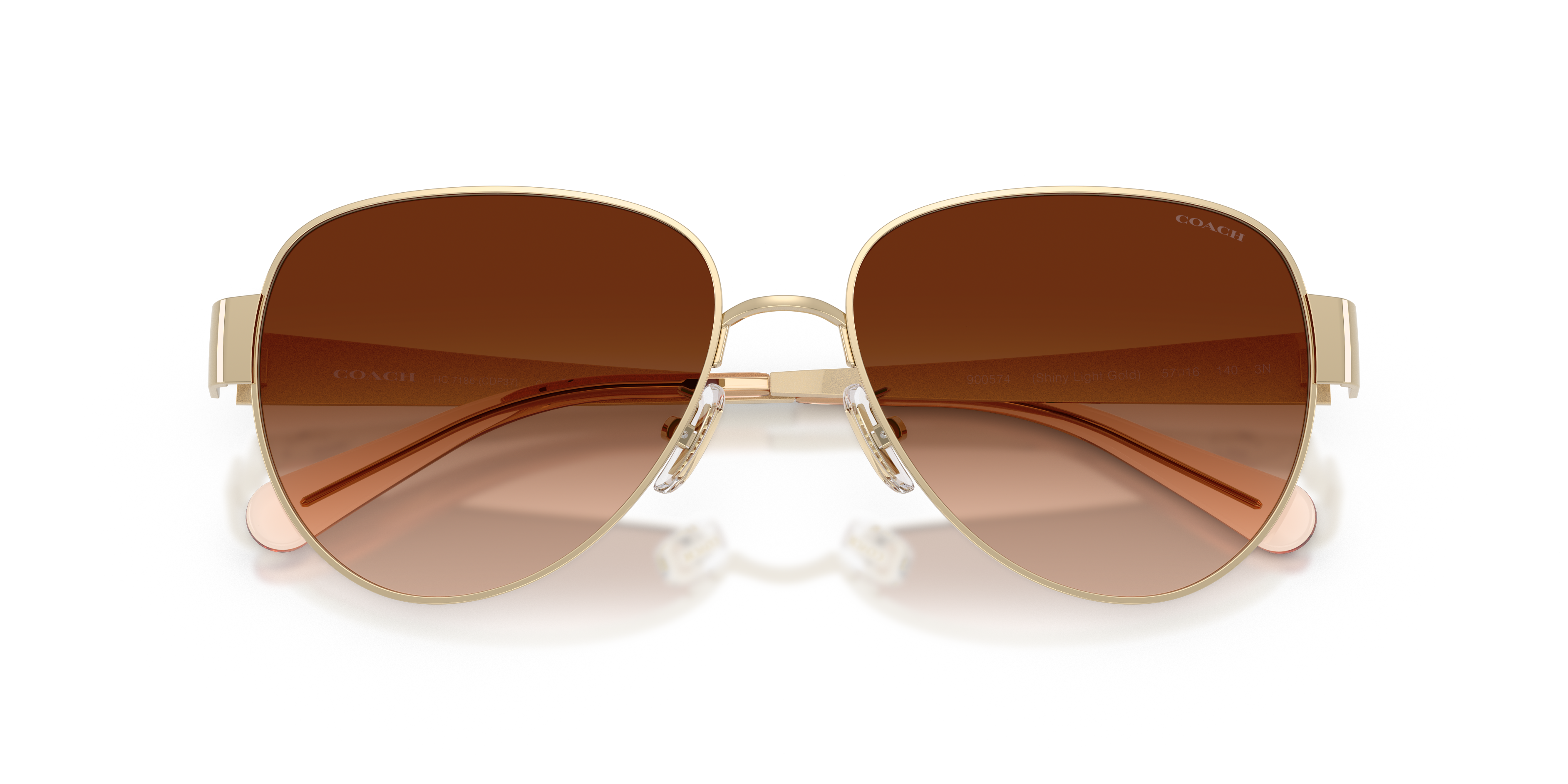 Coach HC7186 CDP37 Pilot Sunglasses - Shiny Silver