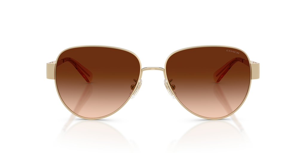 Coach HC7186 CDP37 Pilot Sunglasses - Shiny Light Gold