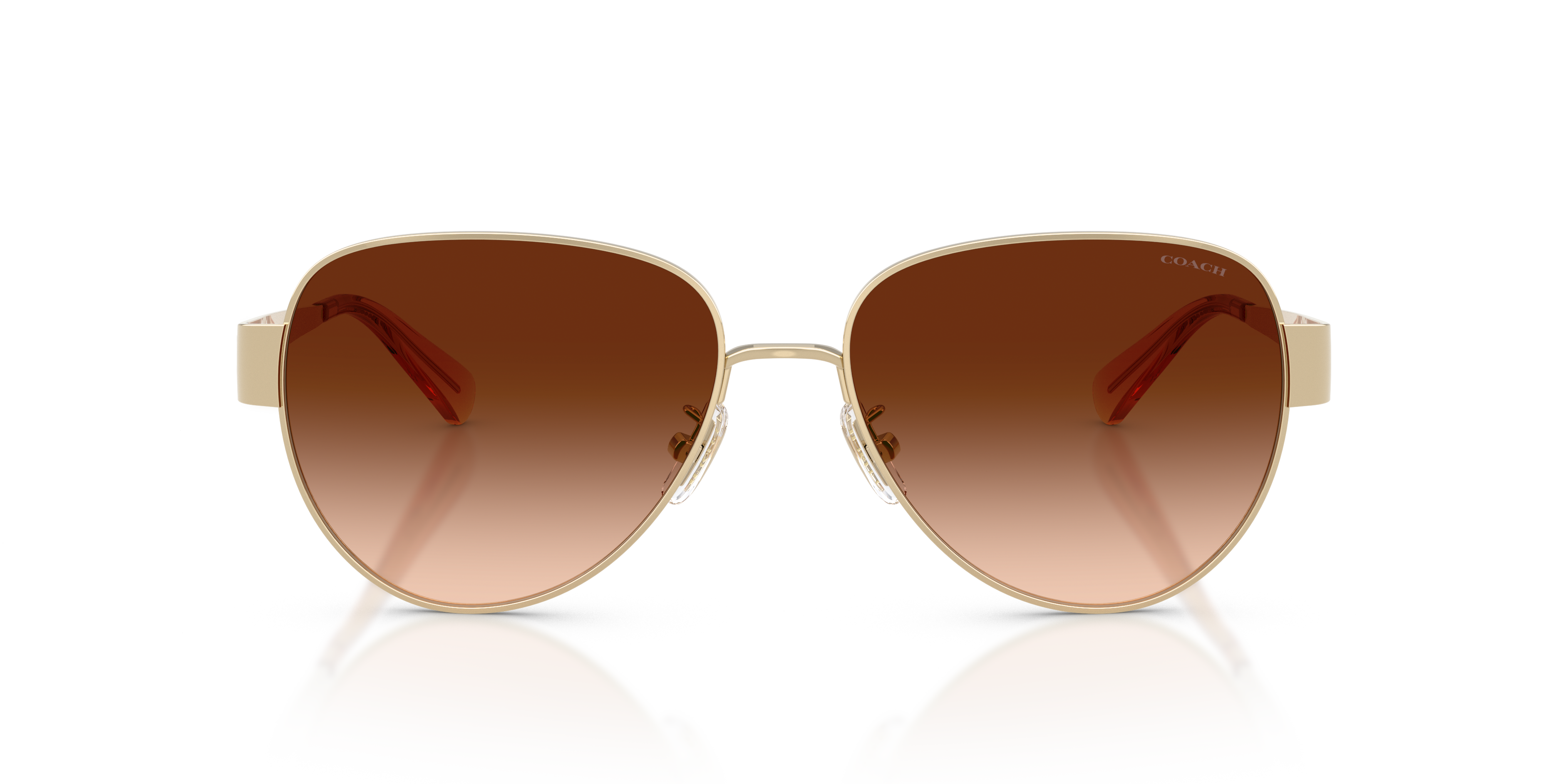 Coach HC7186 CDP37 Pilot Sunglasses - Shiny Light Gold