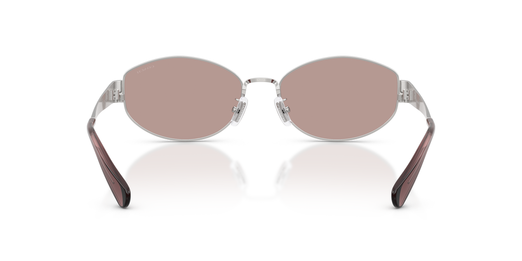 Coach HC7192D CDP44 Geometric Sunglasses - Shiny Silver