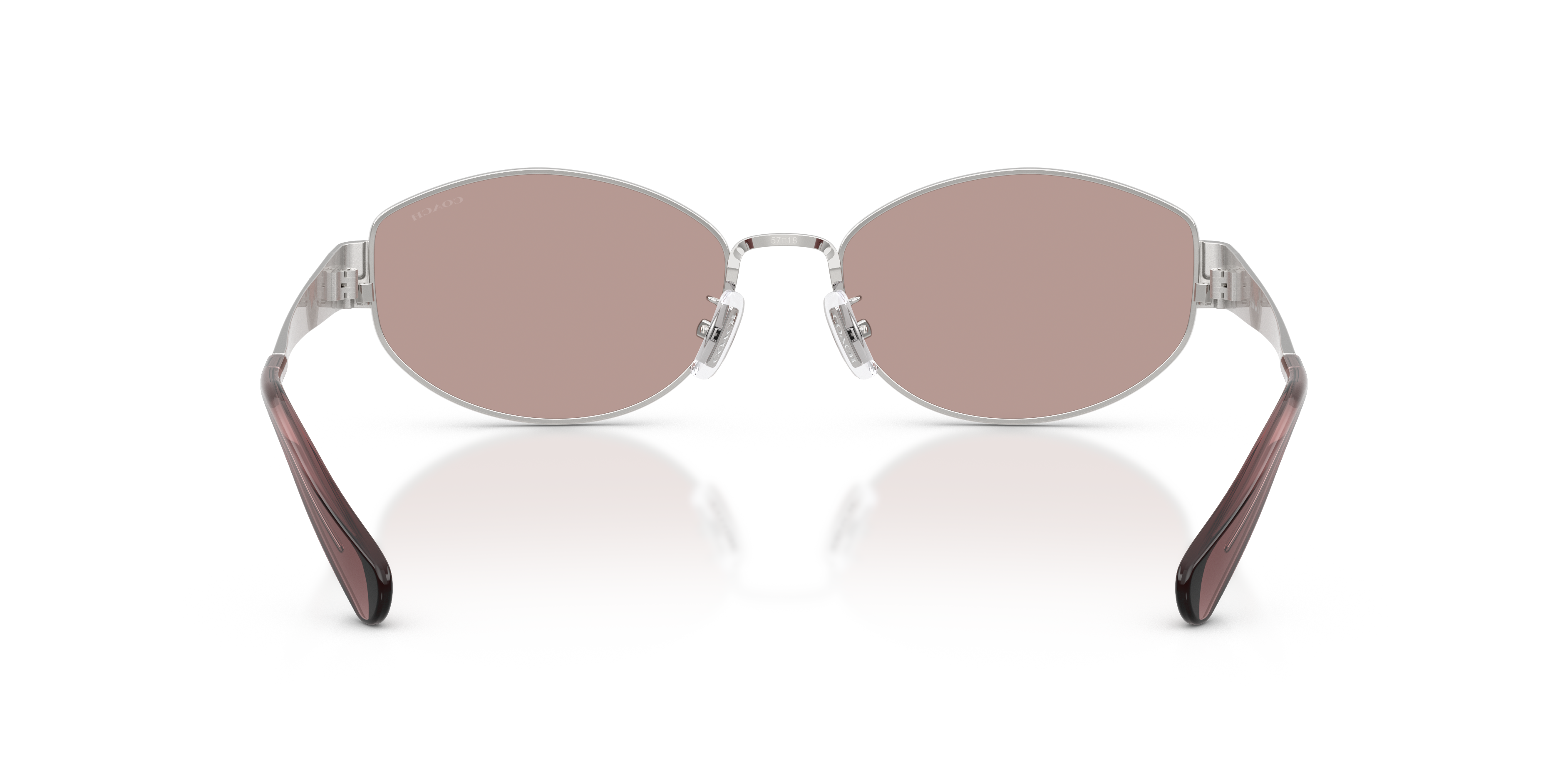 Coach HC7192D CDP44 Geometric Sunglasses - Shiny Silver