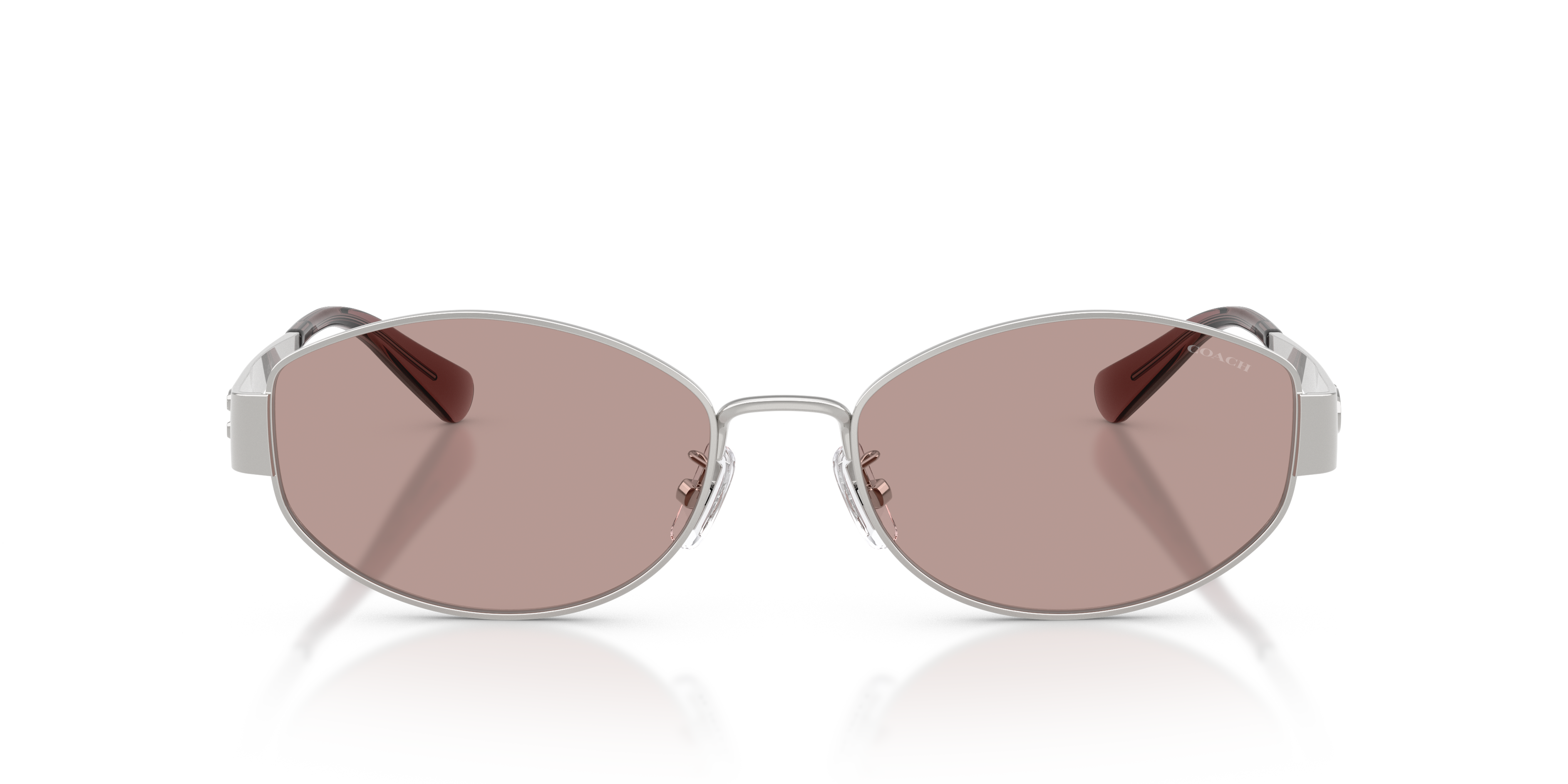 Coach HC7192D CDP44 Geometric Sunglasses - Shiny Silver