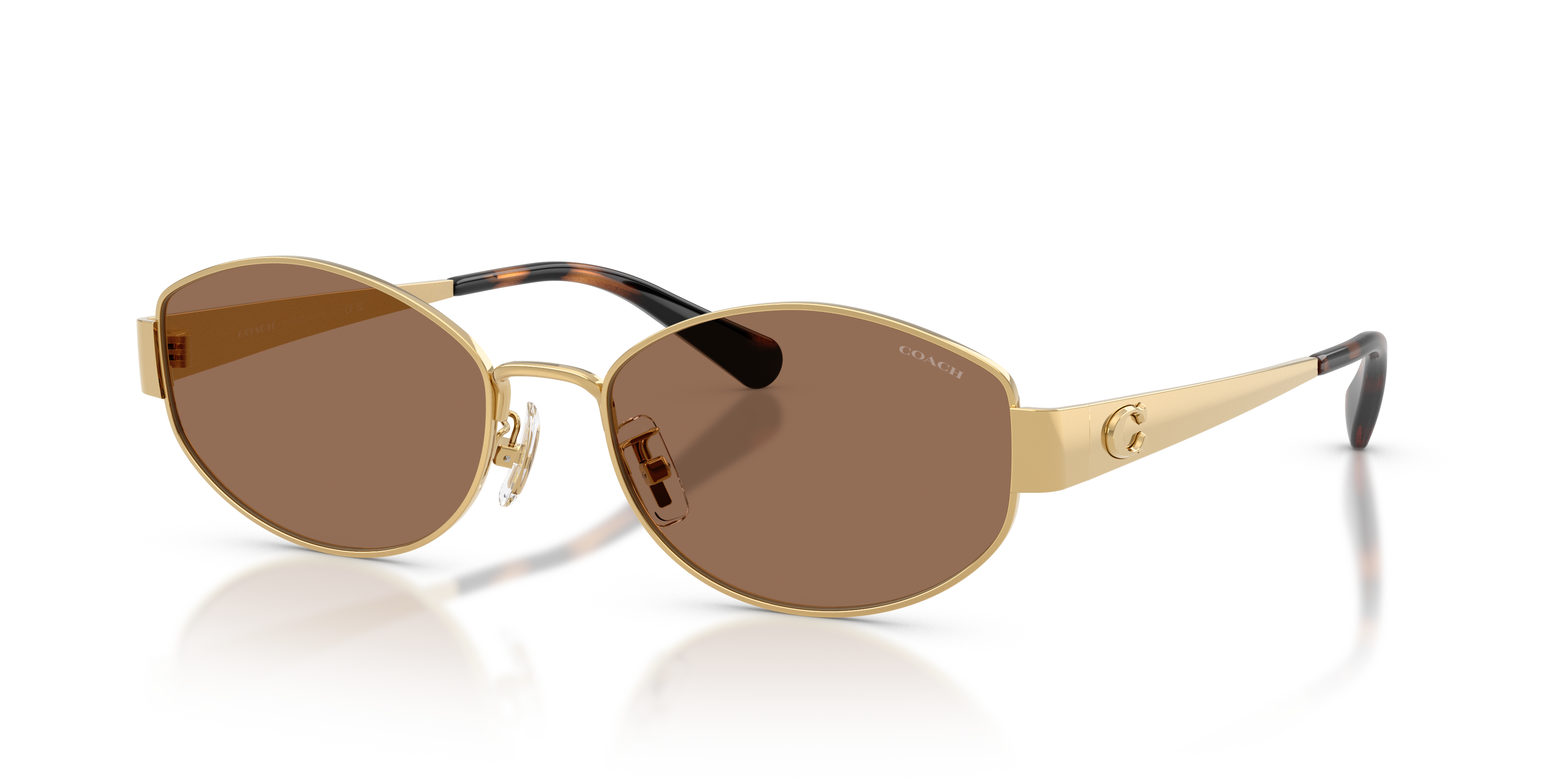 Coach HC7192D CDP44 Geometric Sunglasses - Shiny Silver