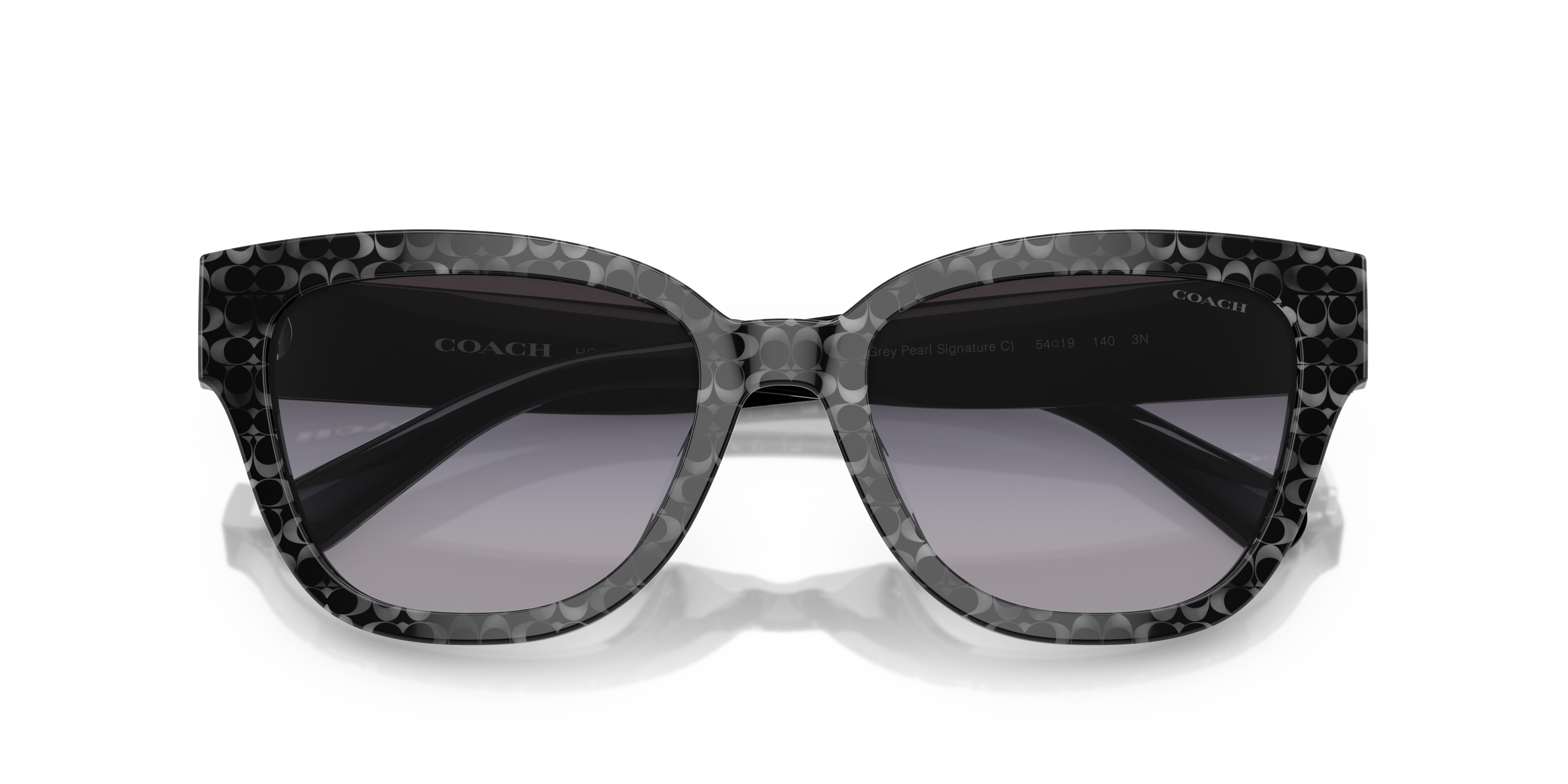 Coach HC8379U CL920 Butterfly Sunglasses - Grey Pearl Signature C