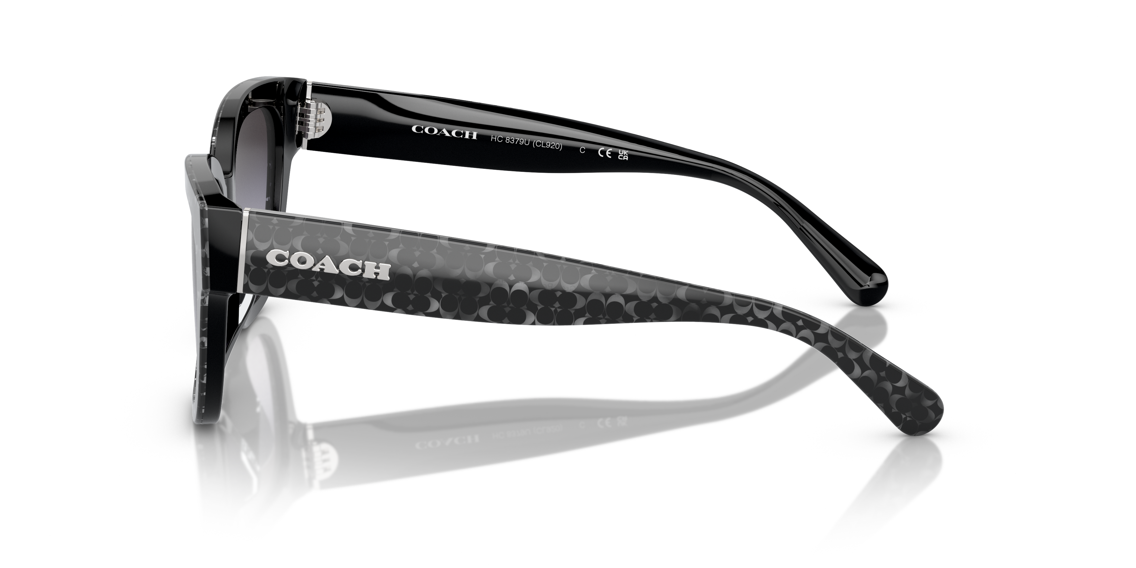 Coach HC8379U CL920 Butterfly Sunglasses - Grey Pearl Signature C