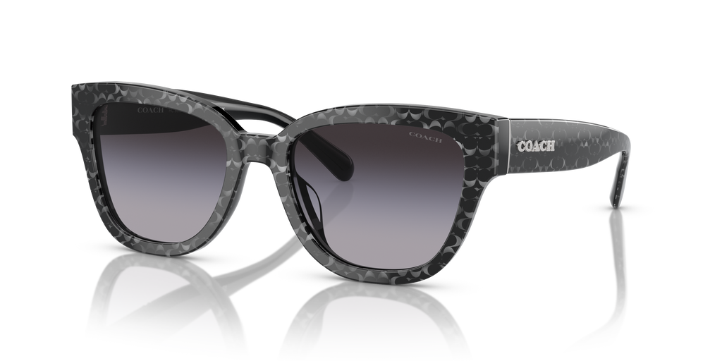 Coach HC8379U CL920 Butterfly Sunglasses - Grey Pearl Signature C