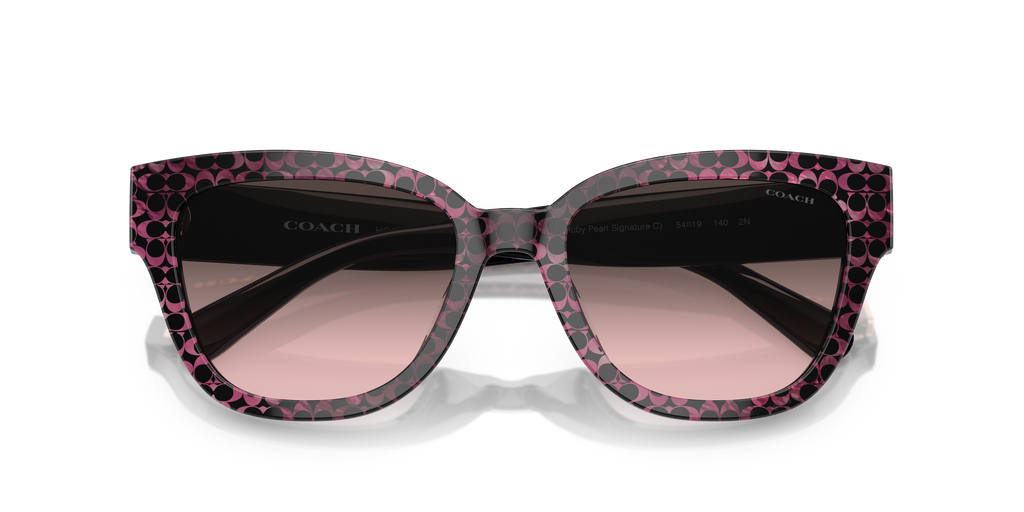 Coach HC8379U CL920 Butterfly Sunglasses - Ruby Pearl Signature C