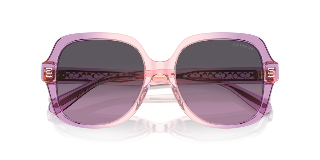 Coach HC8395U CR614 Square Sunglasses - Amethyst Pink Gradient