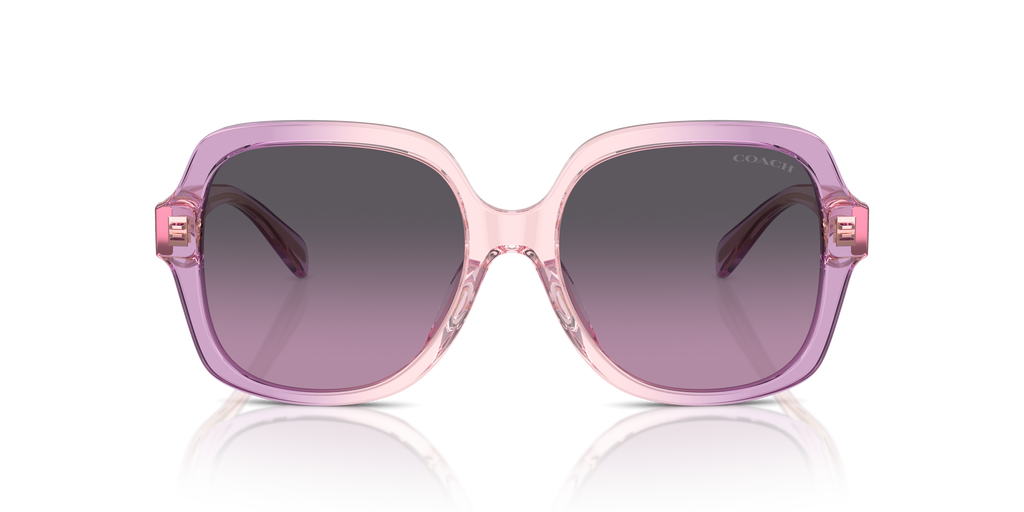 Coach HC8395U CR614 Square Sunglasses - Amethyst Pink Gradient
