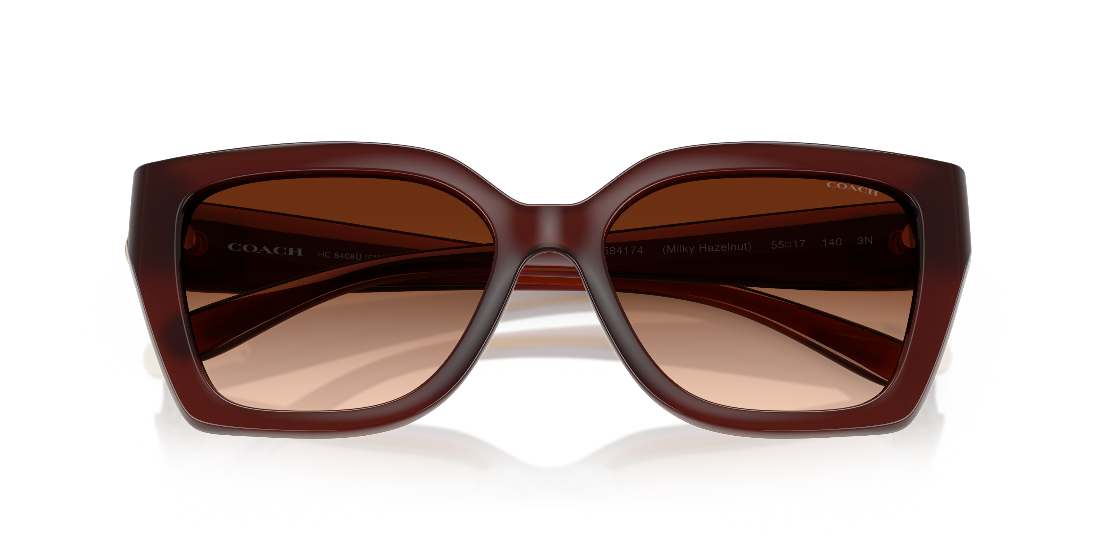 Coach HC8408U CW195 Square Sunglasses - Milky Hazelnut