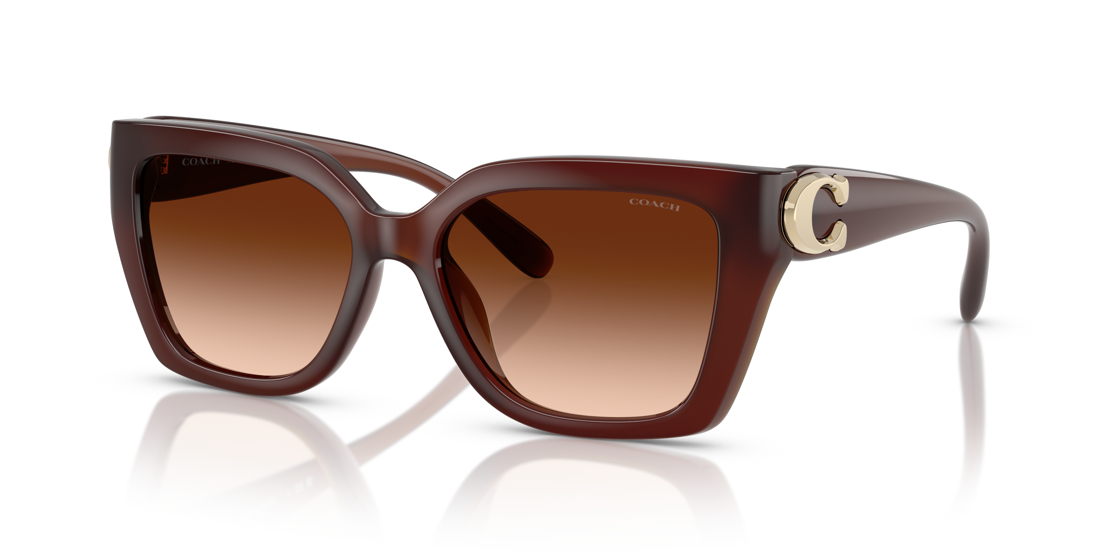 Coach HC8408U CW195 Square Sunglasses - Milky Hazelnut