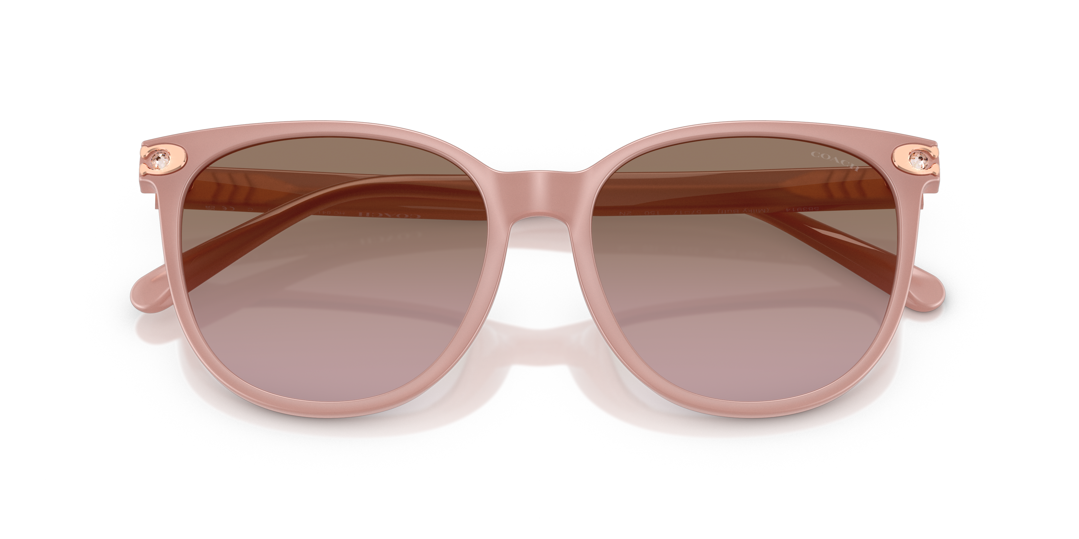 Coach HC8414BD CW428 Round Sunglasses - Milky Amber