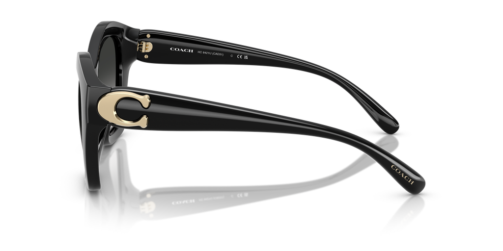 Coach HC8421U CAD31 Geometric Sunglasses - Black