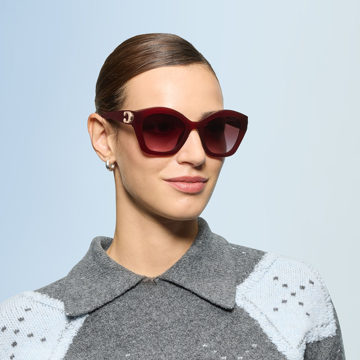 Coach HC8421U CAD31 Geometric Sunglasses - Black