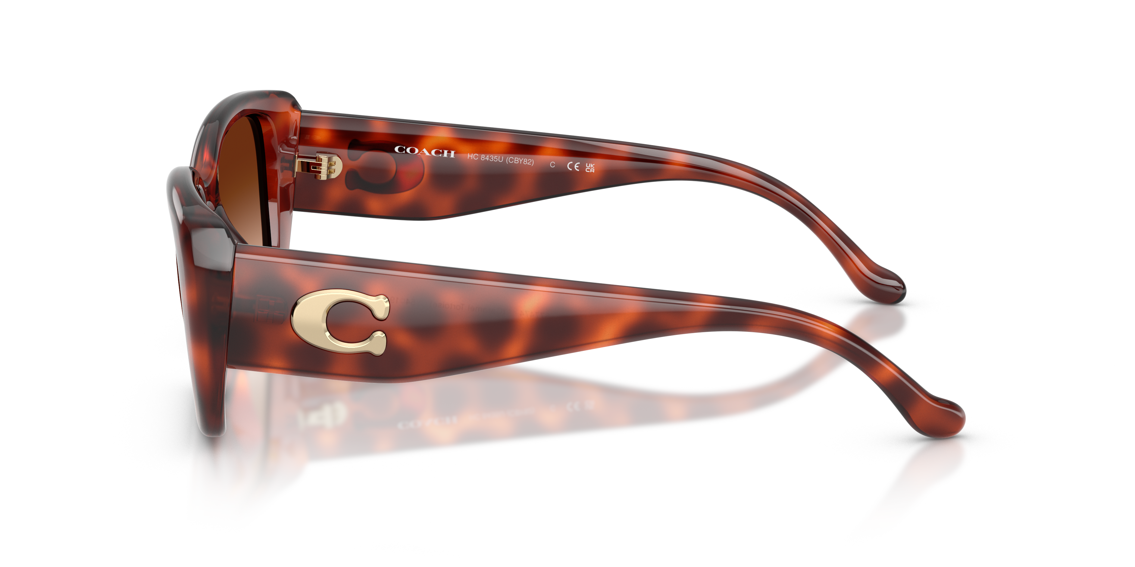 Coach HC8435U CBY82 Square Sunglasses - Caramel Tortoise