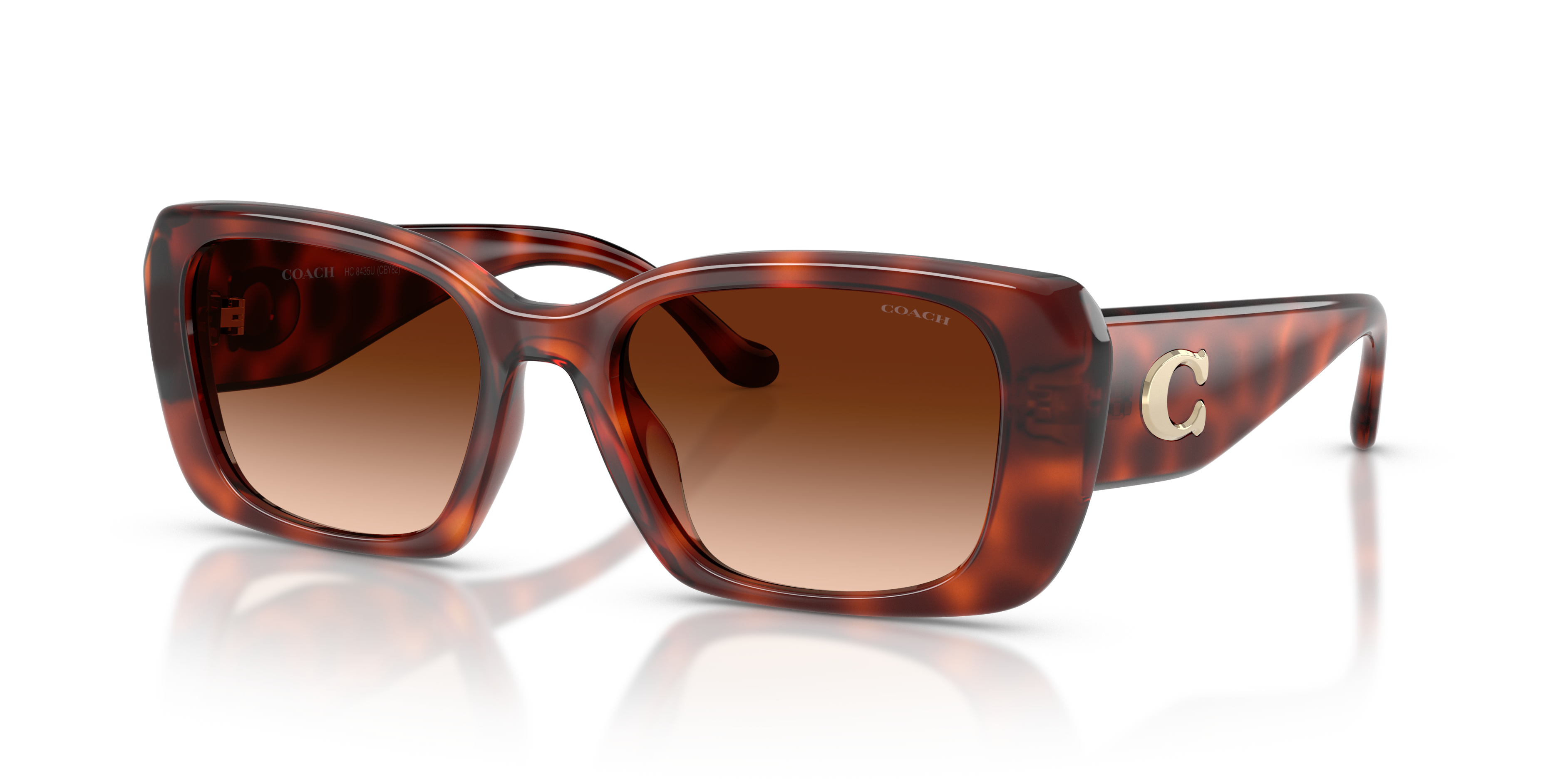 Coach HC8435U CBY82 Square Sunglasses - Milky Merlot