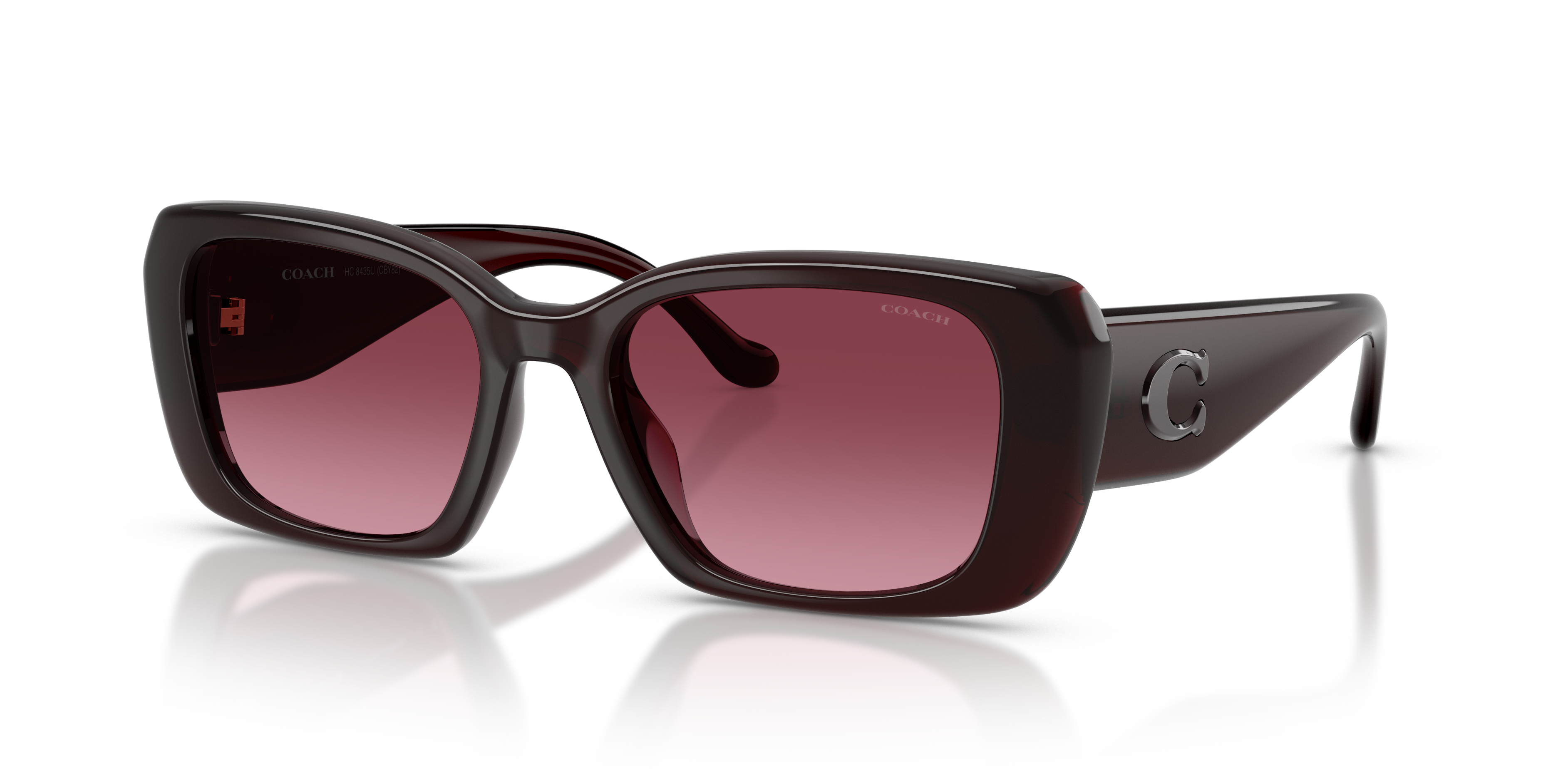 Coach HC8435U CBY82 Square Sunglasses - Milky Merlot