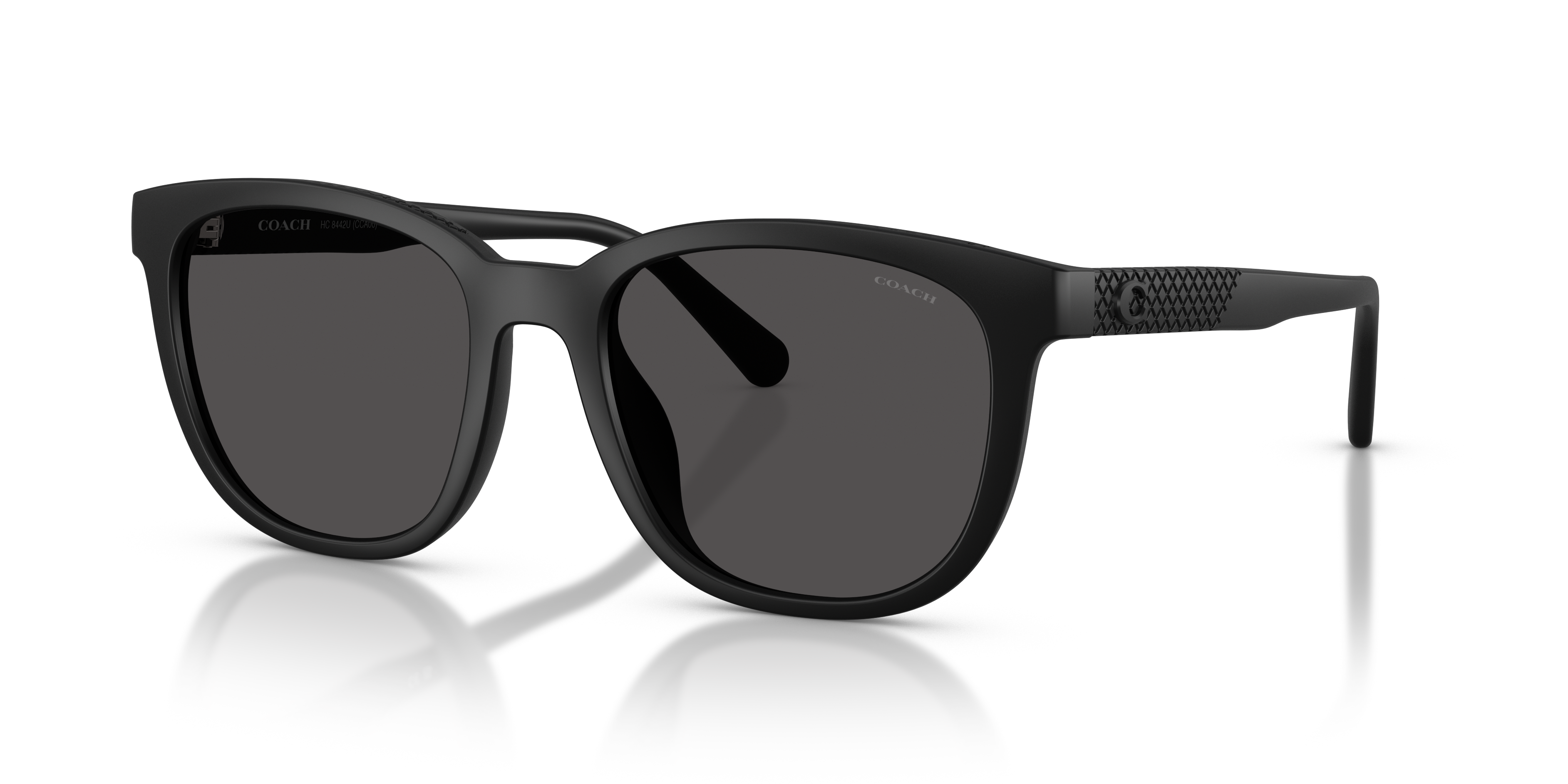 Coach HC8442U CCA00 Square Sunglasses - Matte Transparent Brown