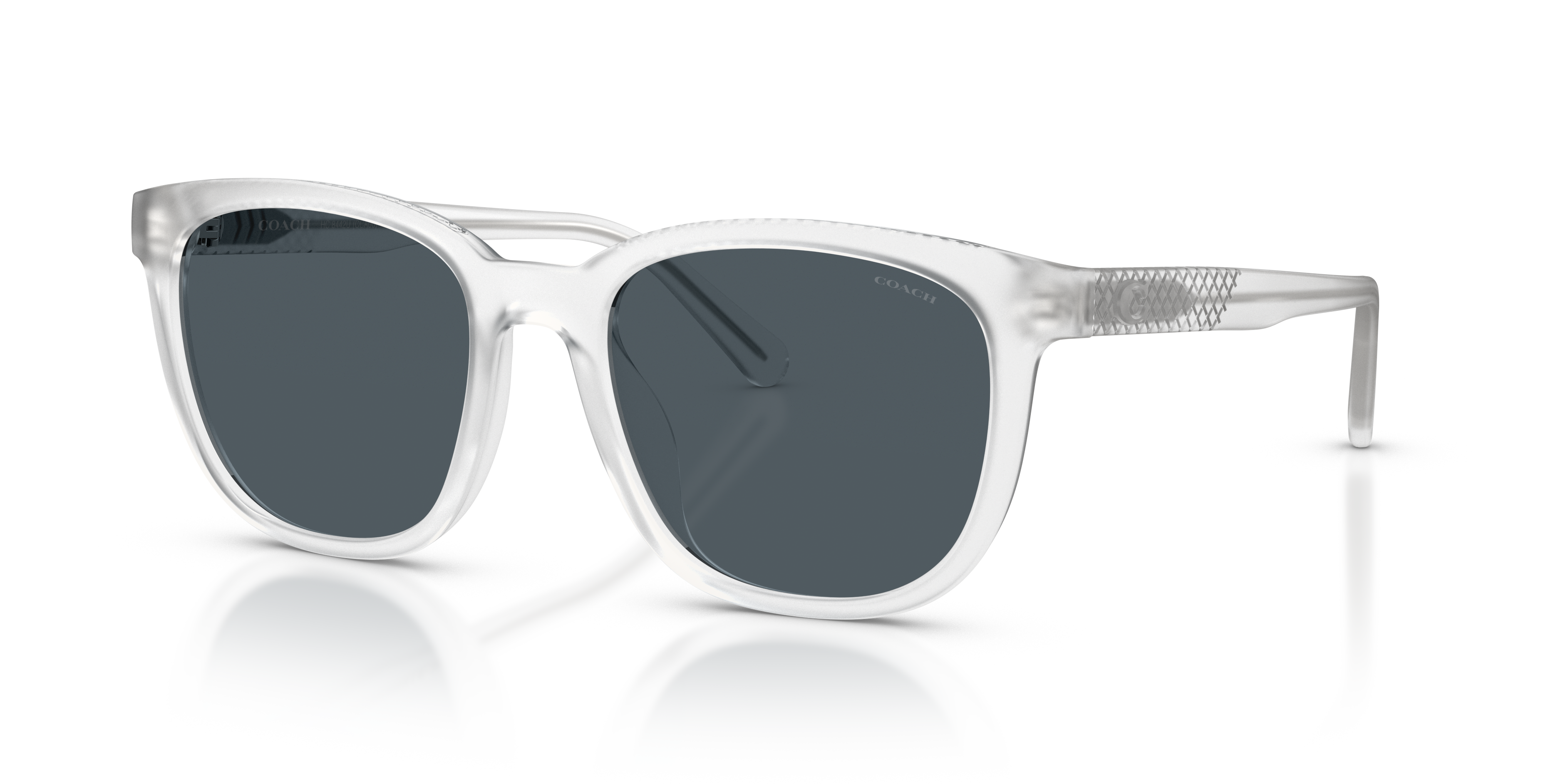 Coach HC8442U CCA00 Square Sunglasses - Transparent Clear