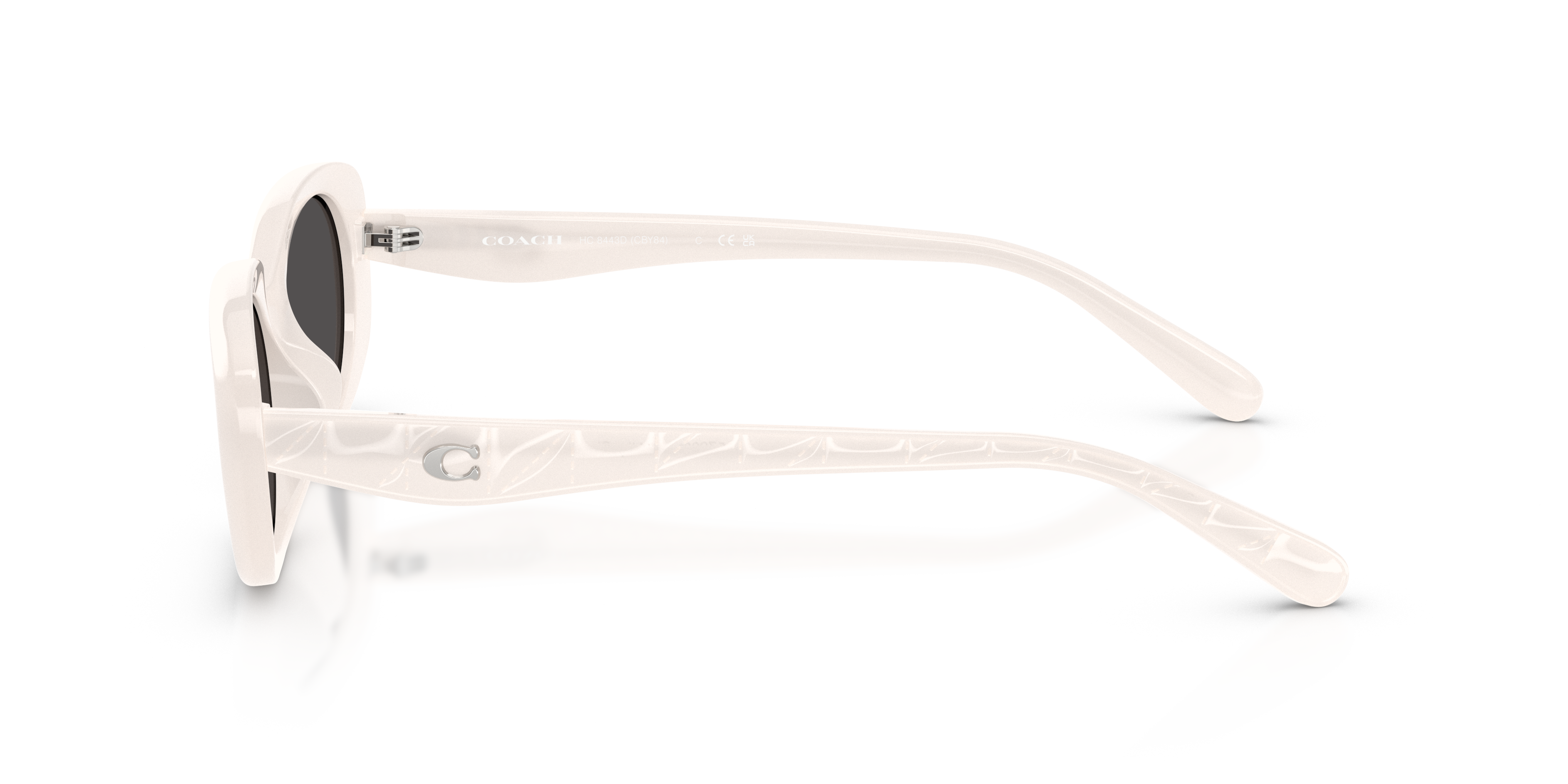 Coach HC8443D CBY84 Oval Sunglasses - Milky Cloud